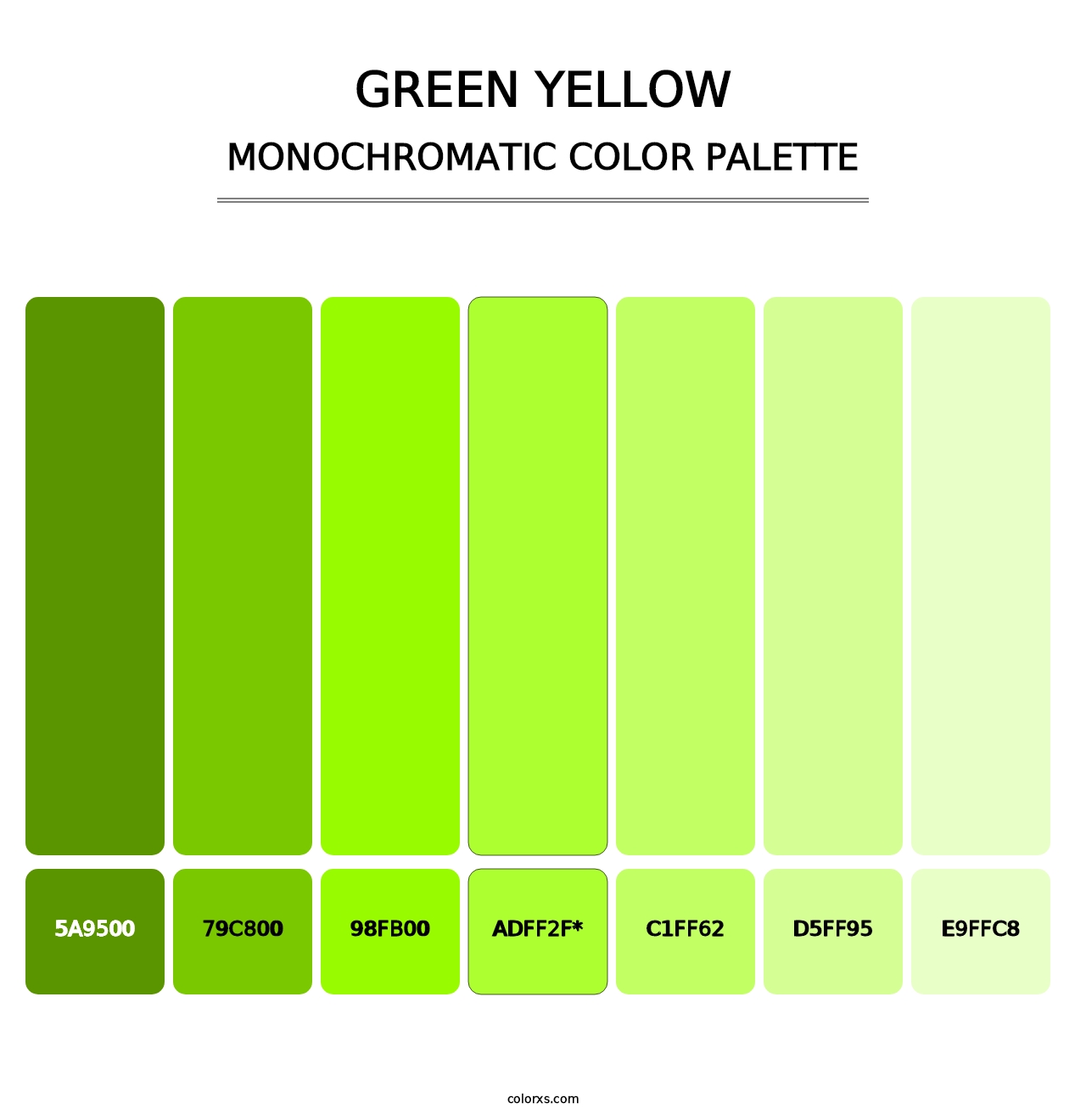 Green Yellow - Monochromatic Color Palette