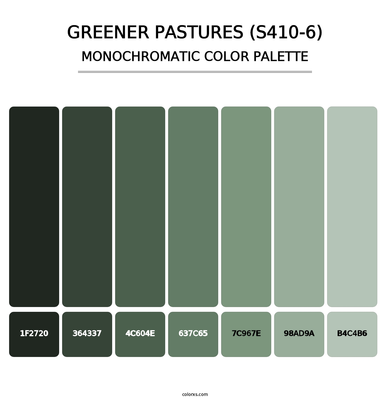 Greener Pastures (S410-6) - Monochromatic Color Palette