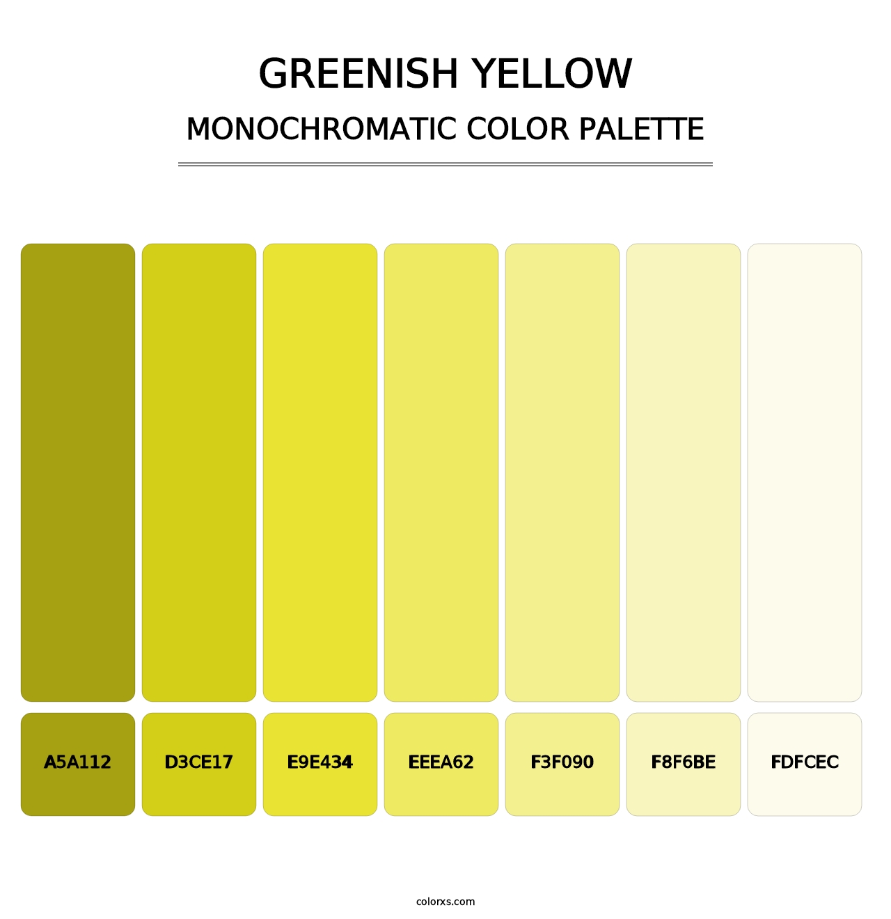 Greenish Yellow - Monochromatic Color Palette