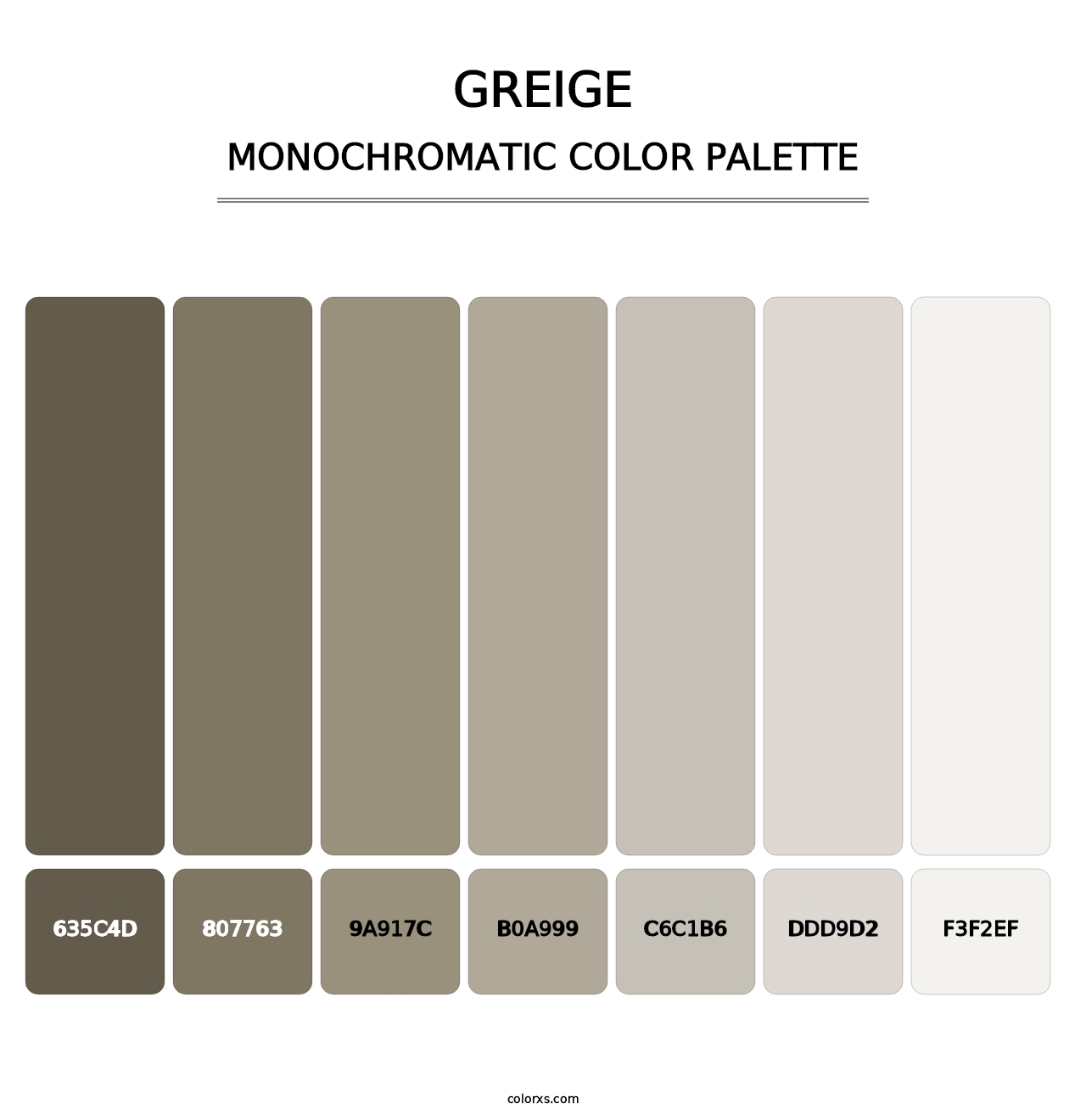 Greige - Monochromatic Color Palette