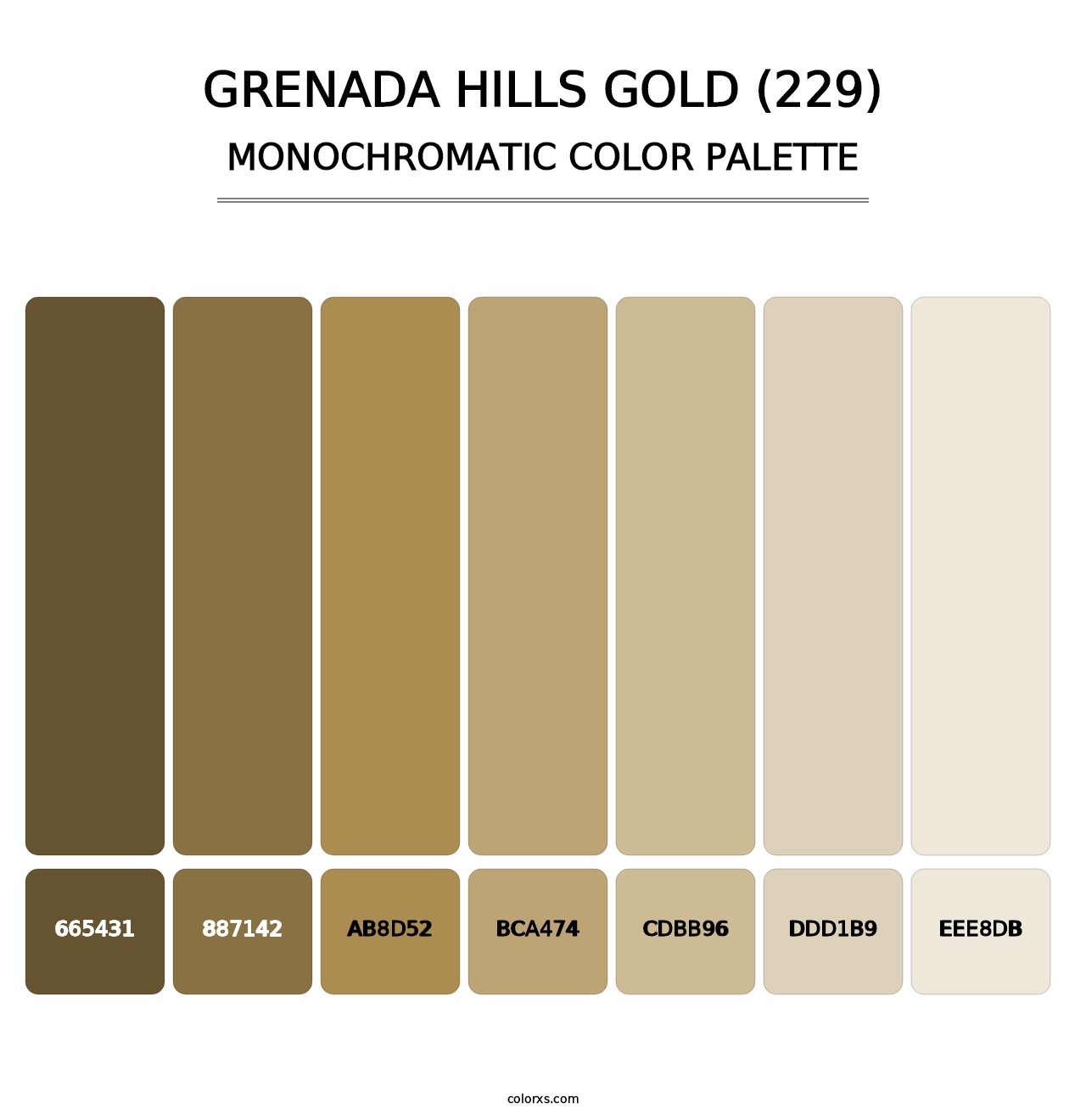 Grenada Hills Gold (229) - Monochromatic Color Palette
