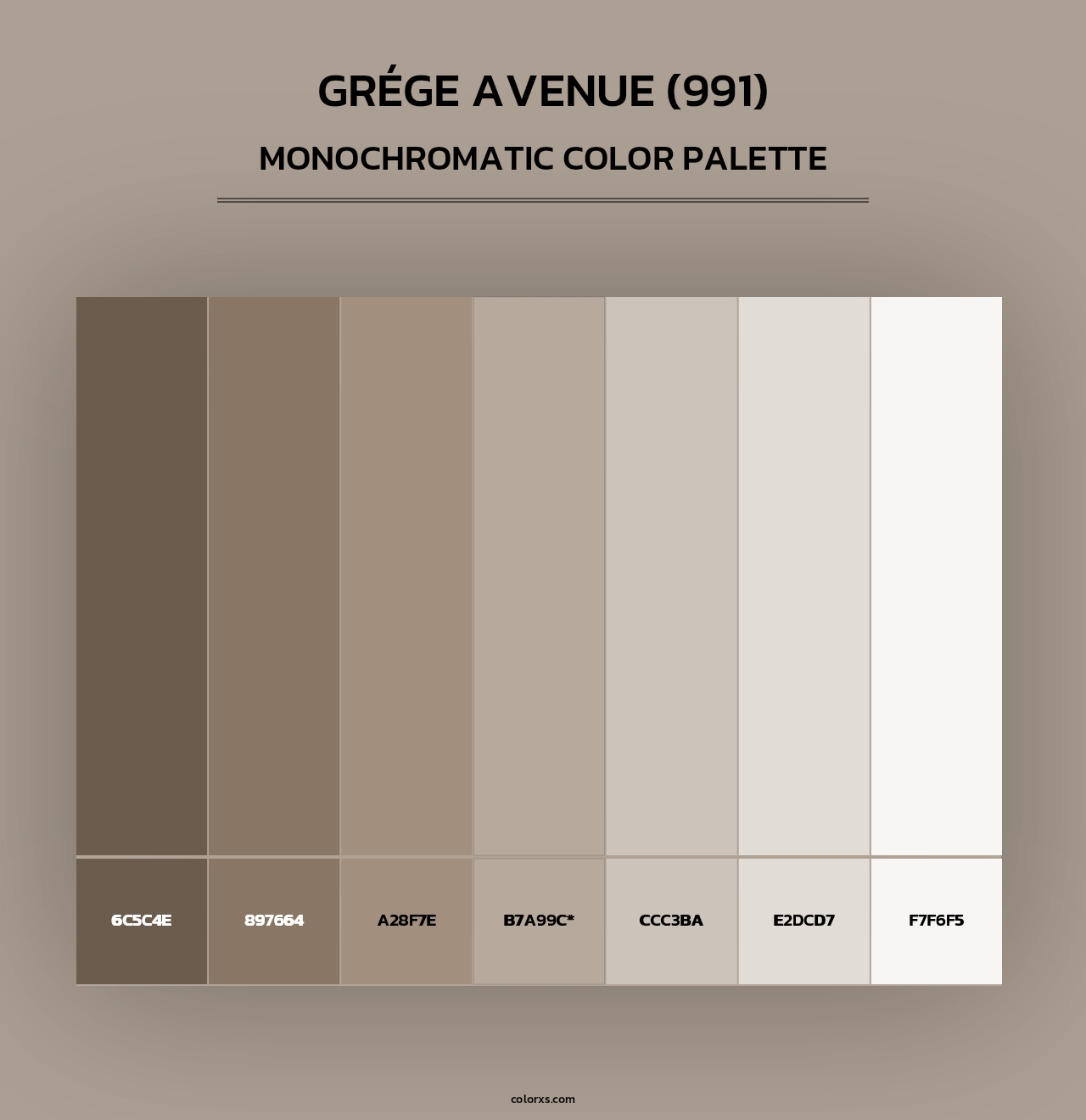 Grége Avenue (991) - Monochromatic Color Palette