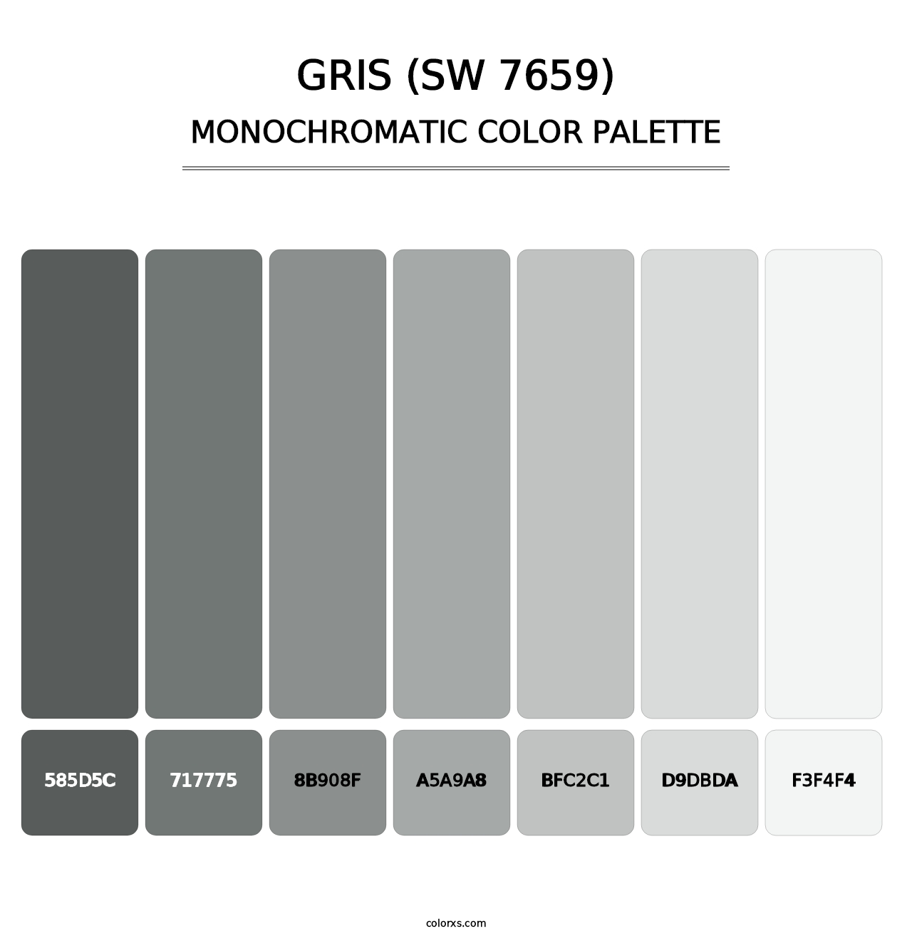 Gris (SW 7659) - Monochromatic Color Palette