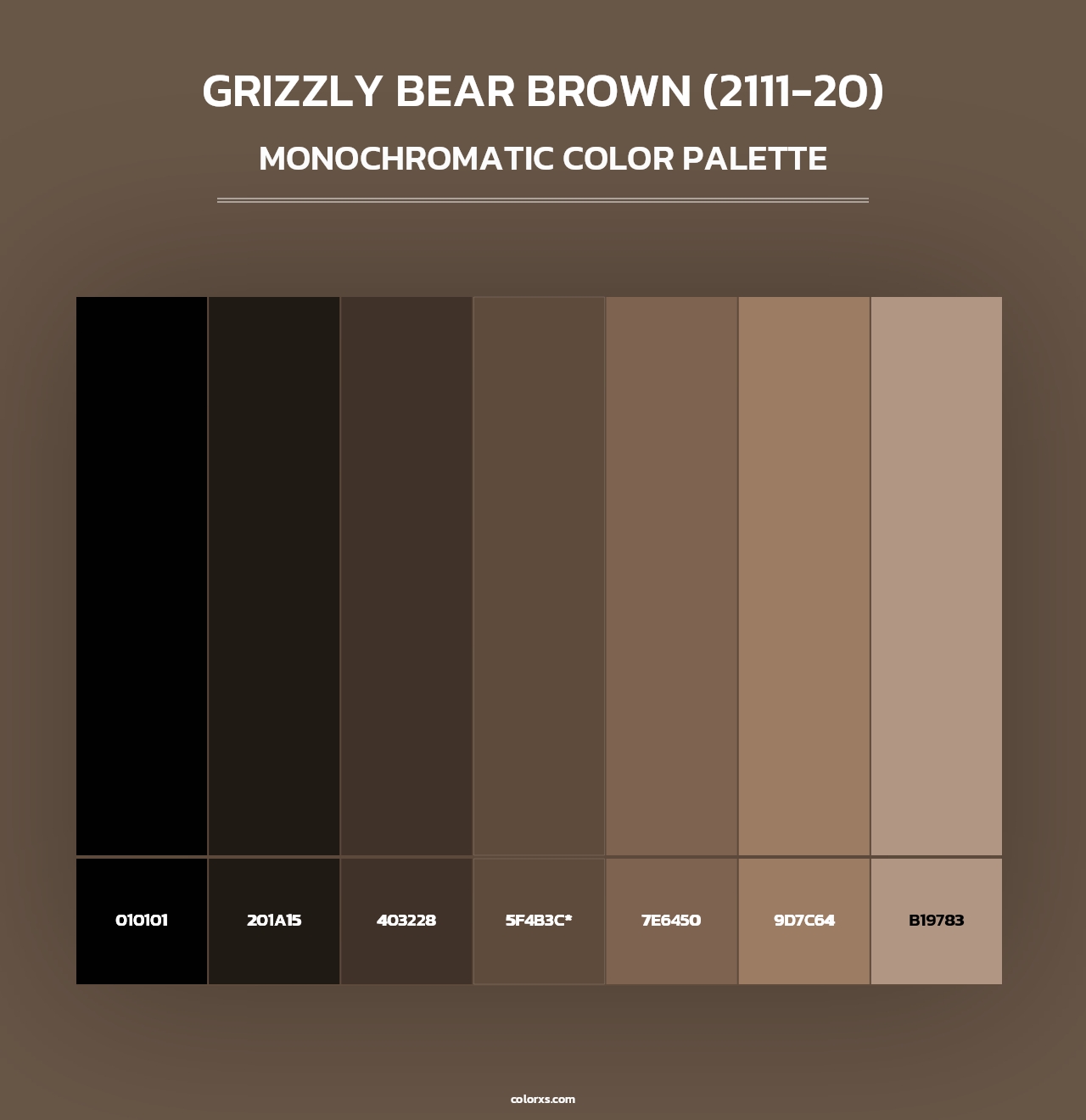 Grizzly Bear Brown (2111-20) - Monochromatic Color Palette