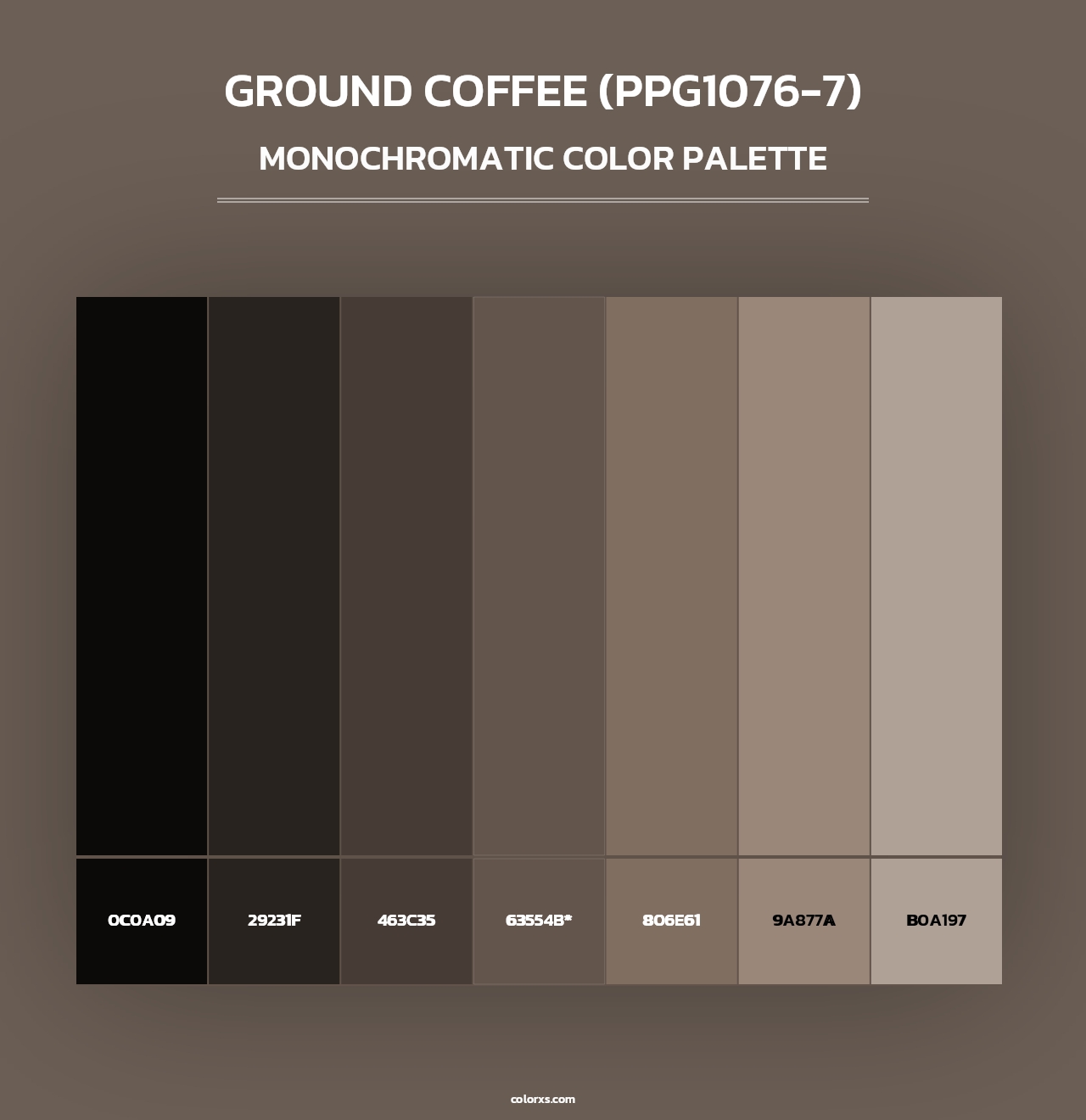 Ground Coffee (PPG1076-7) - Monochromatic Color Palette