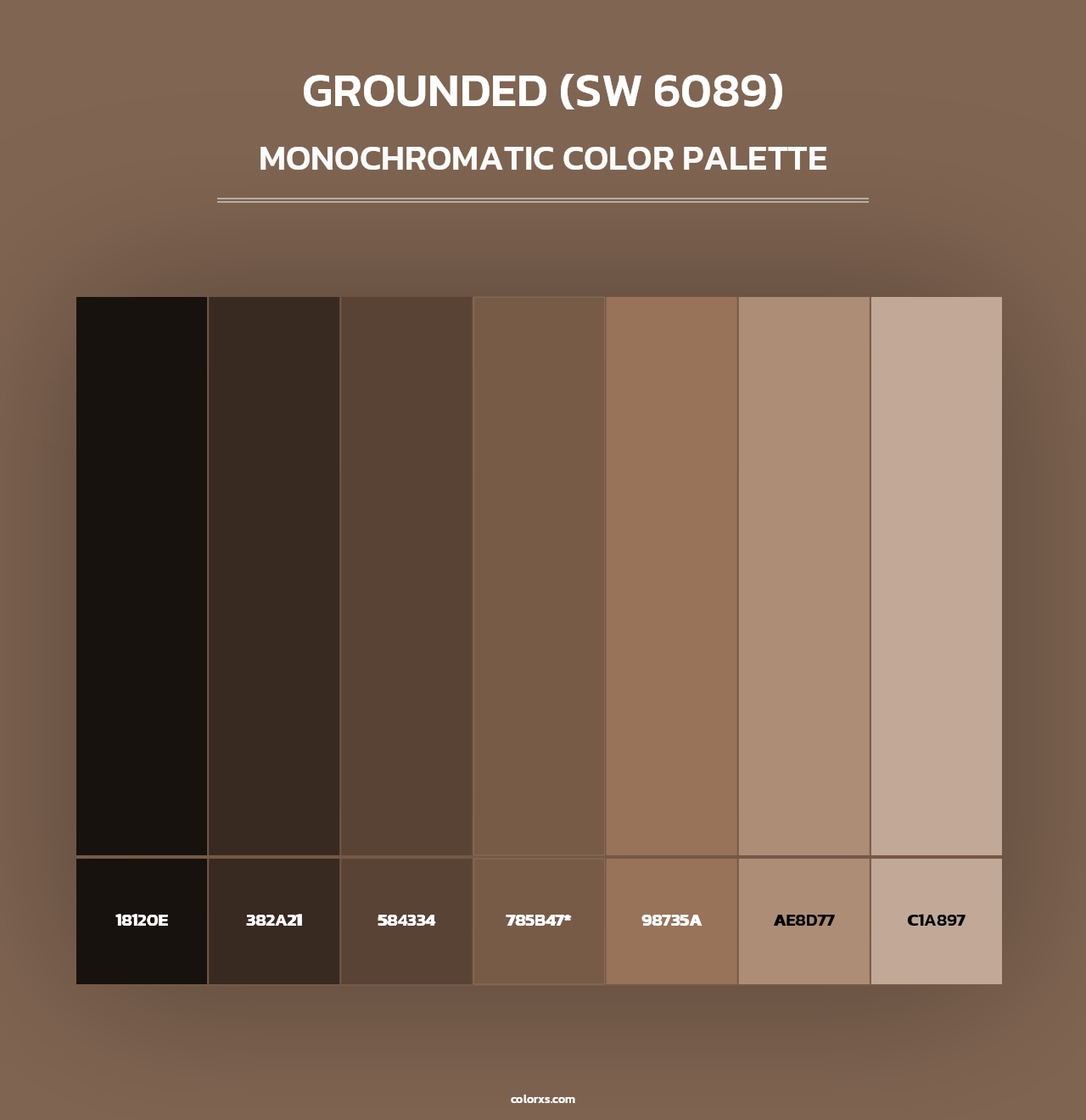 Grounded (SW 6089) - Monochromatic Color Palette