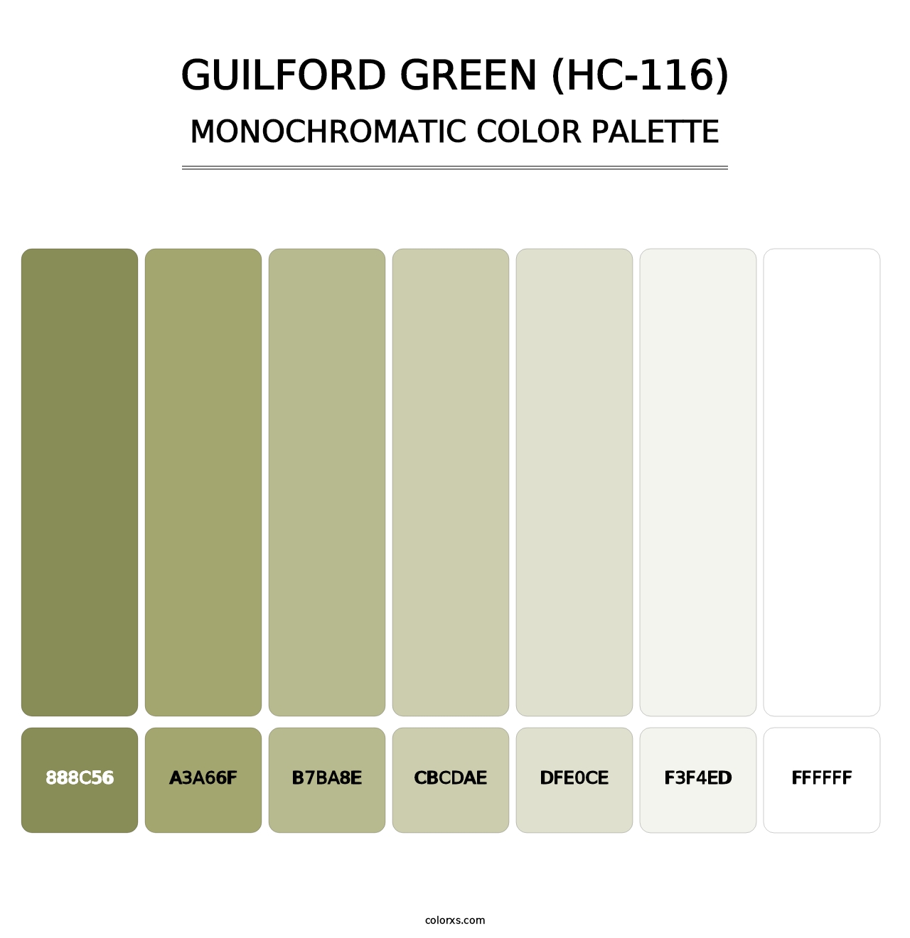 Guilford Green (HC-116) - Monochromatic Color Palette