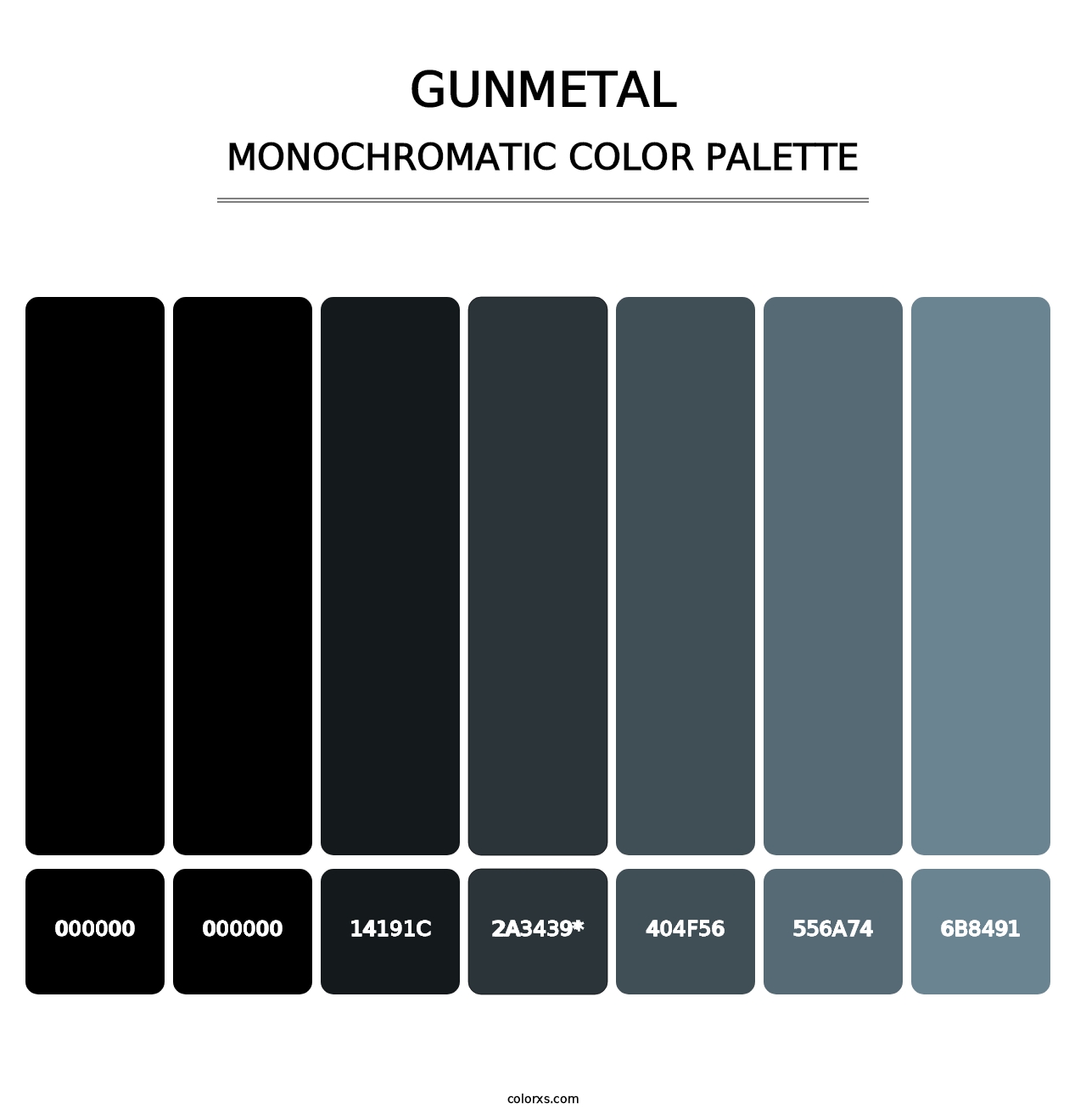 Gunmetal - Monochromatic Color Palette