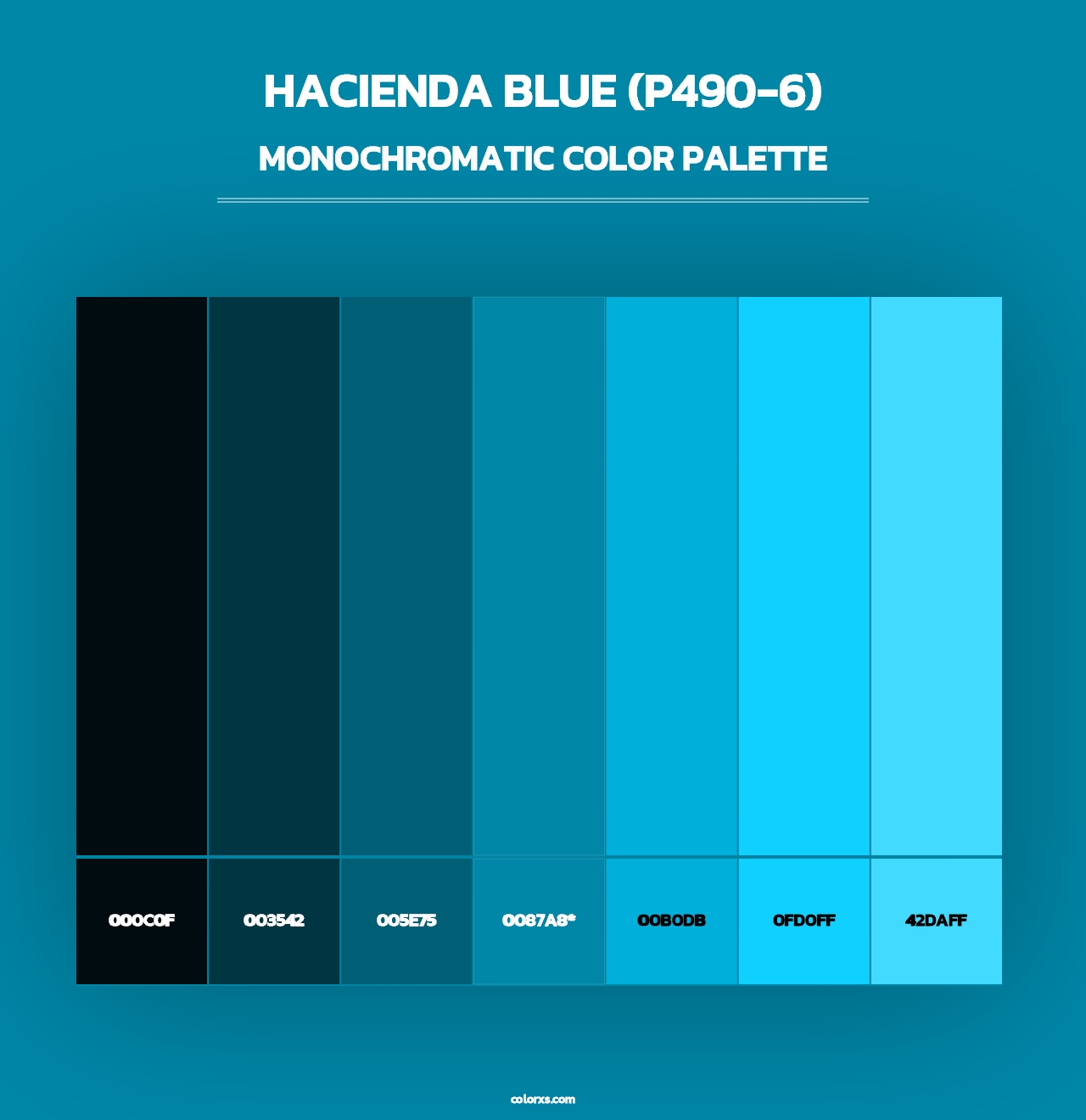 Hacienda Blue (P490-6) - Monochromatic Color Palette