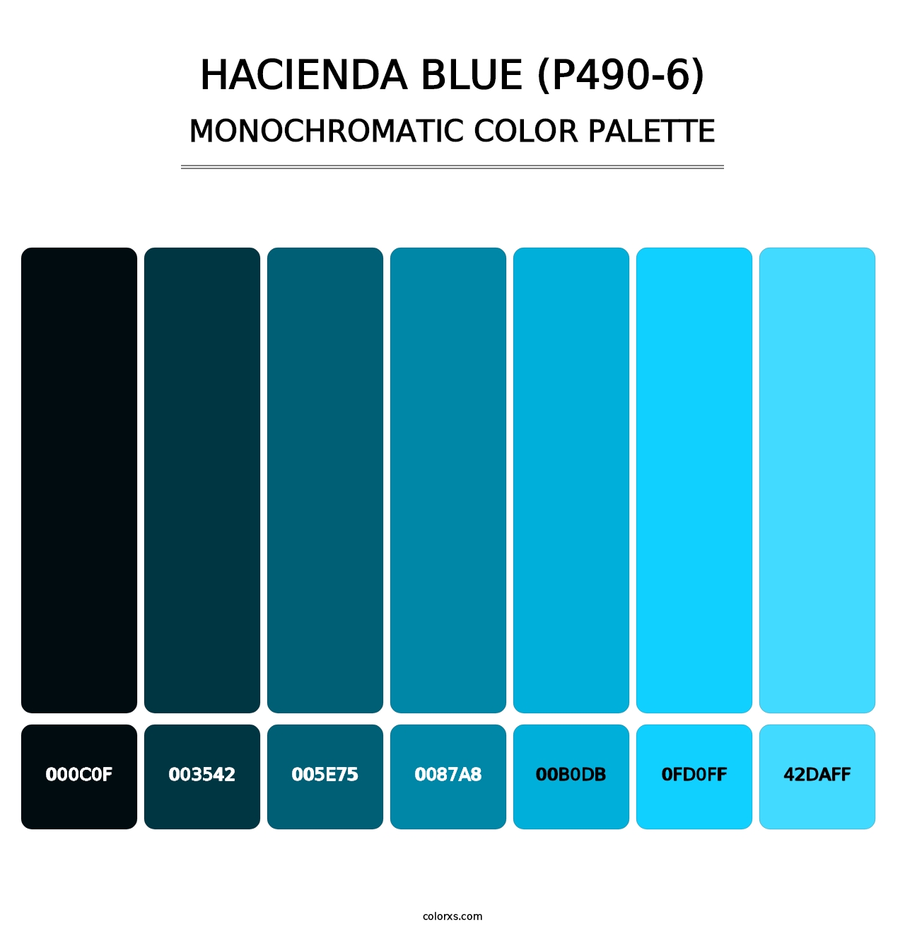 Hacienda Blue (P490-6) - Monochromatic Color Palette