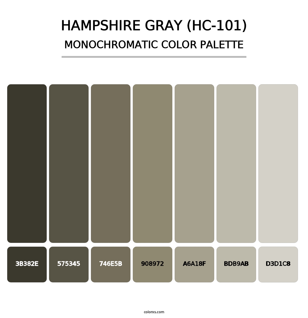Hampshire Gray (HC-101) - Monochromatic Color Palette