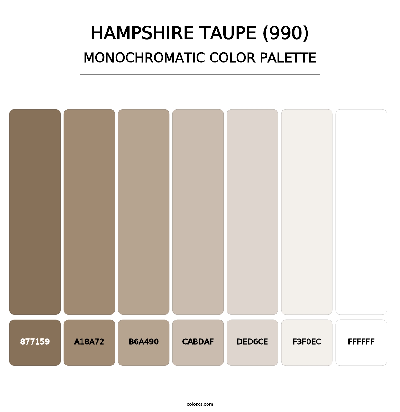 Hampshire Taupe (990) - Monochromatic Color Palette