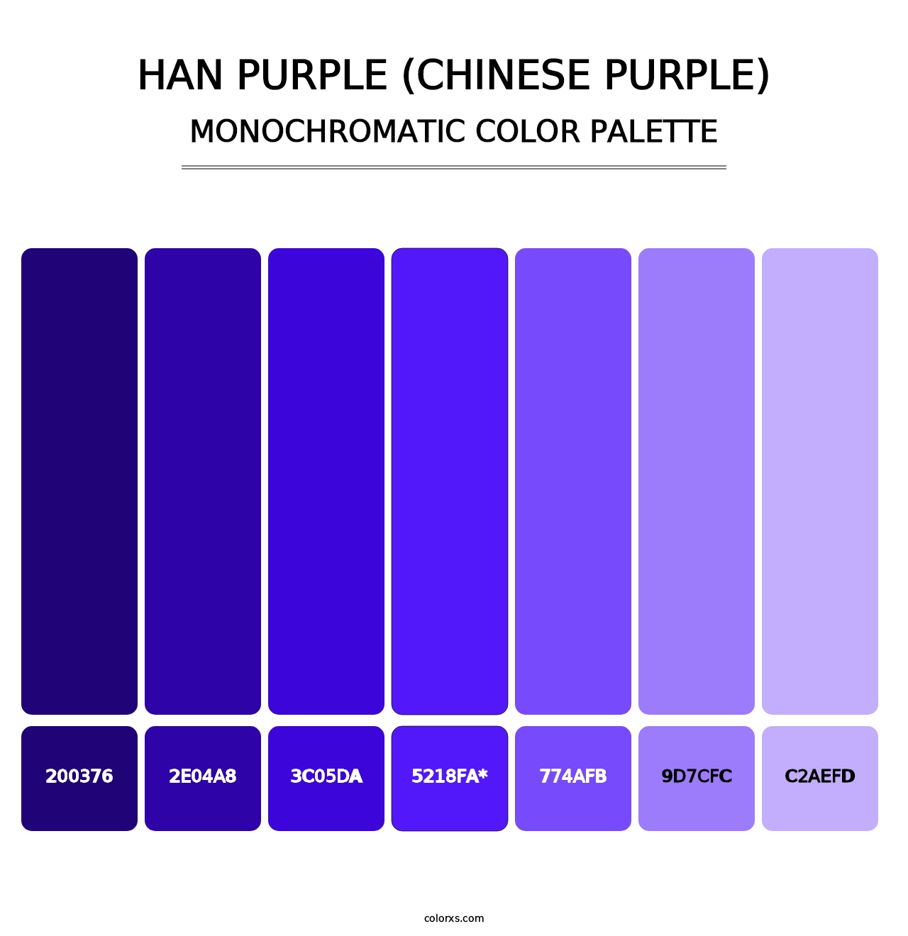 Han Purple (Chinese Purple) - Monochromatic Color Palette