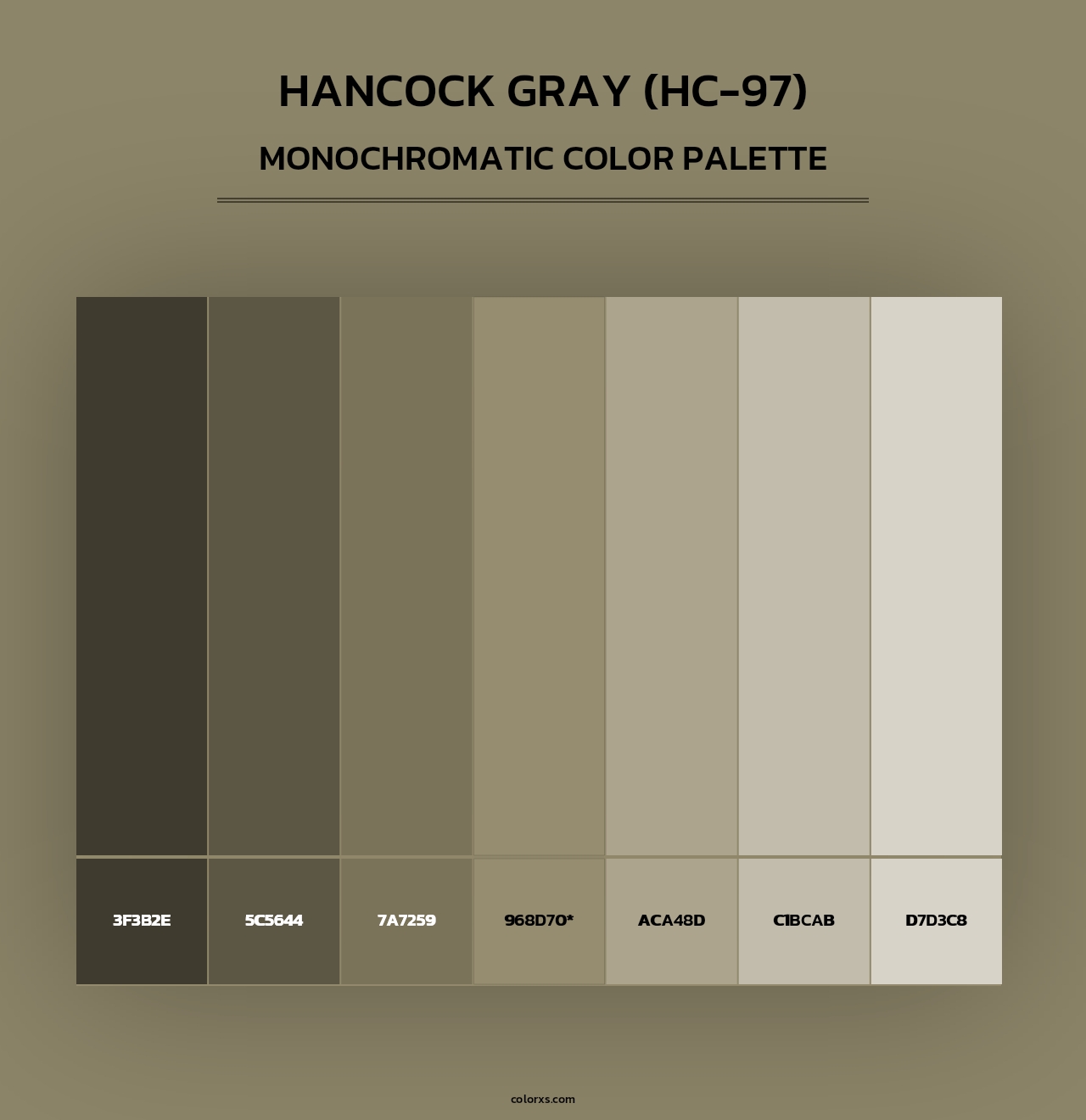 Hancock Gray (HC-97) - Monochromatic Color Palette
