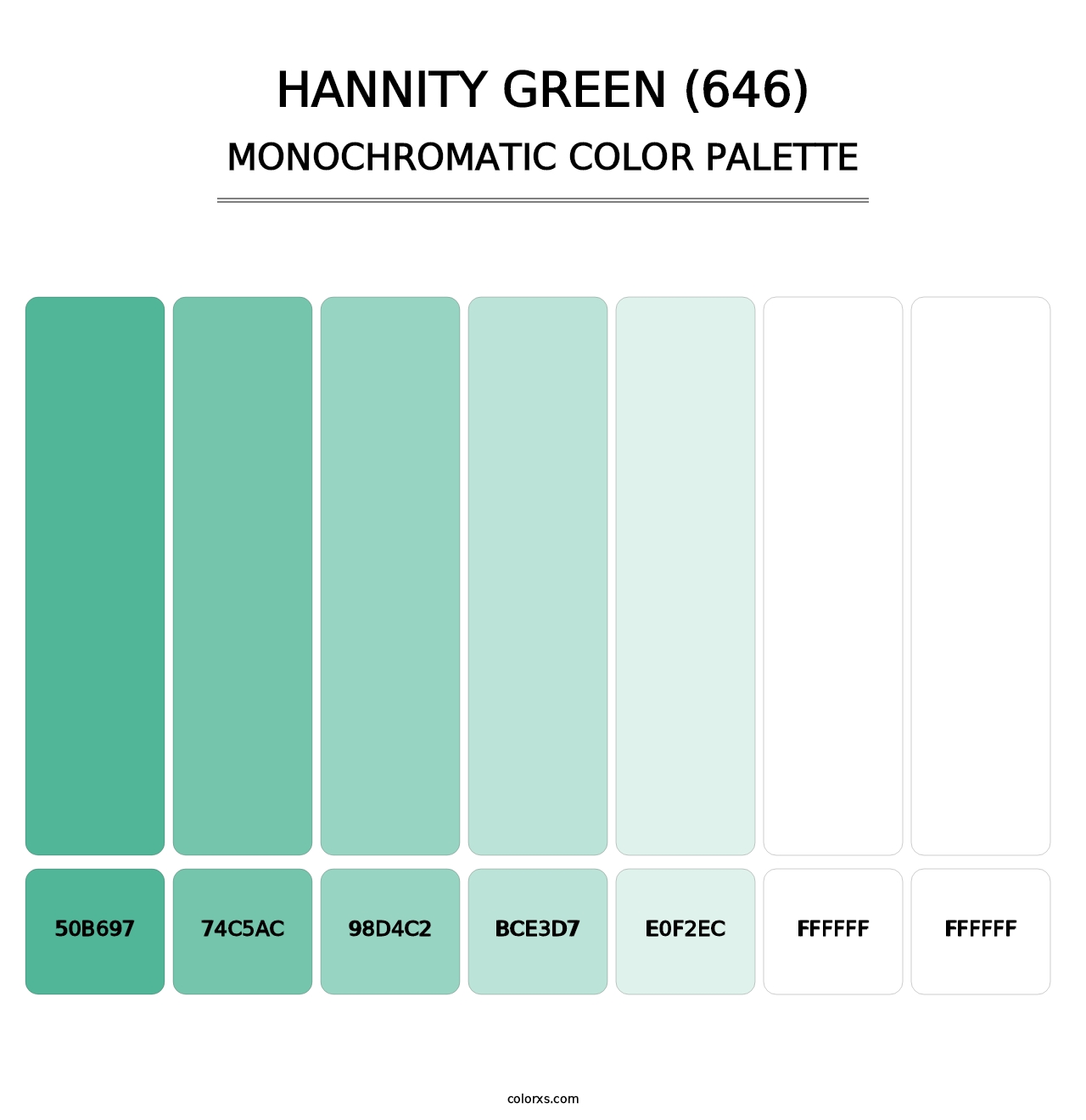Hannity Green (646) - Monochromatic Color Palette