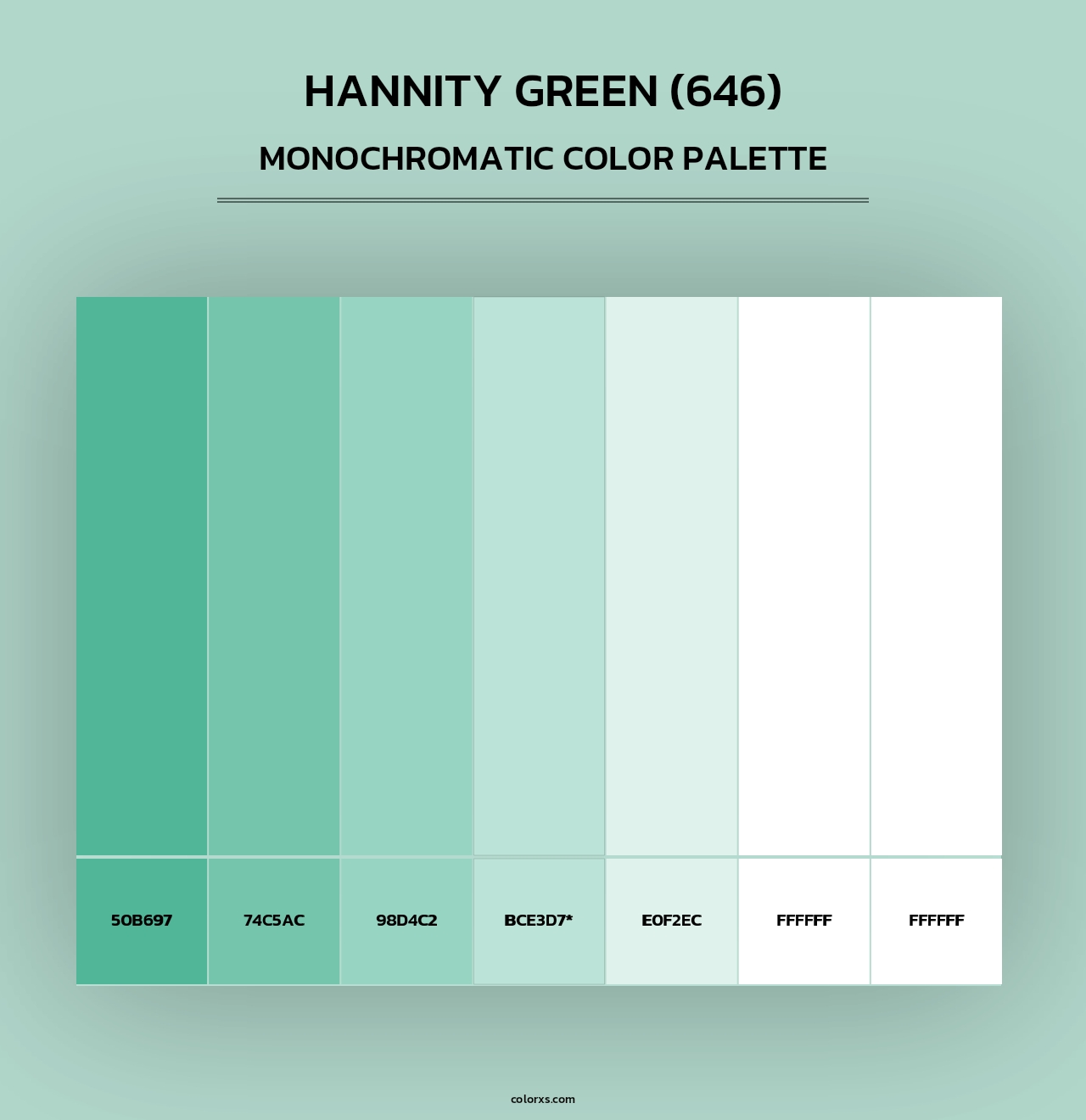 Hannity Green (646) - Monochromatic Color Palette