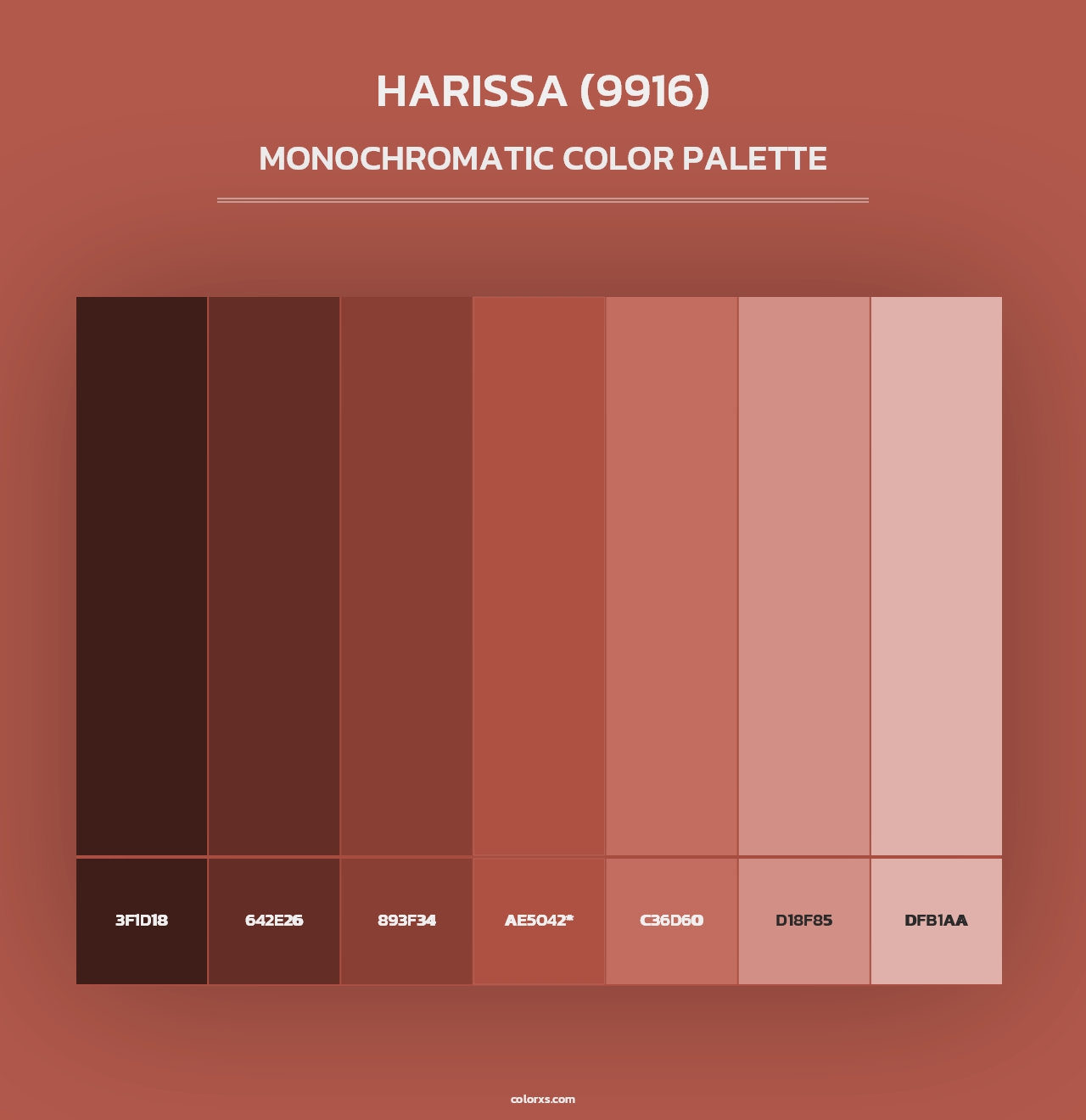 Harissa (9916) - Monochromatic Color Palette