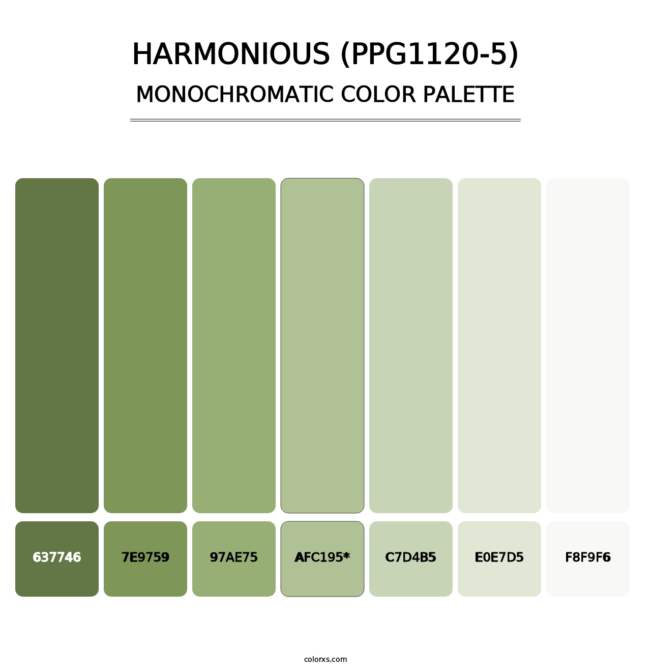 Harmonious (PPG1120-5) - Monochromatic Color Palette