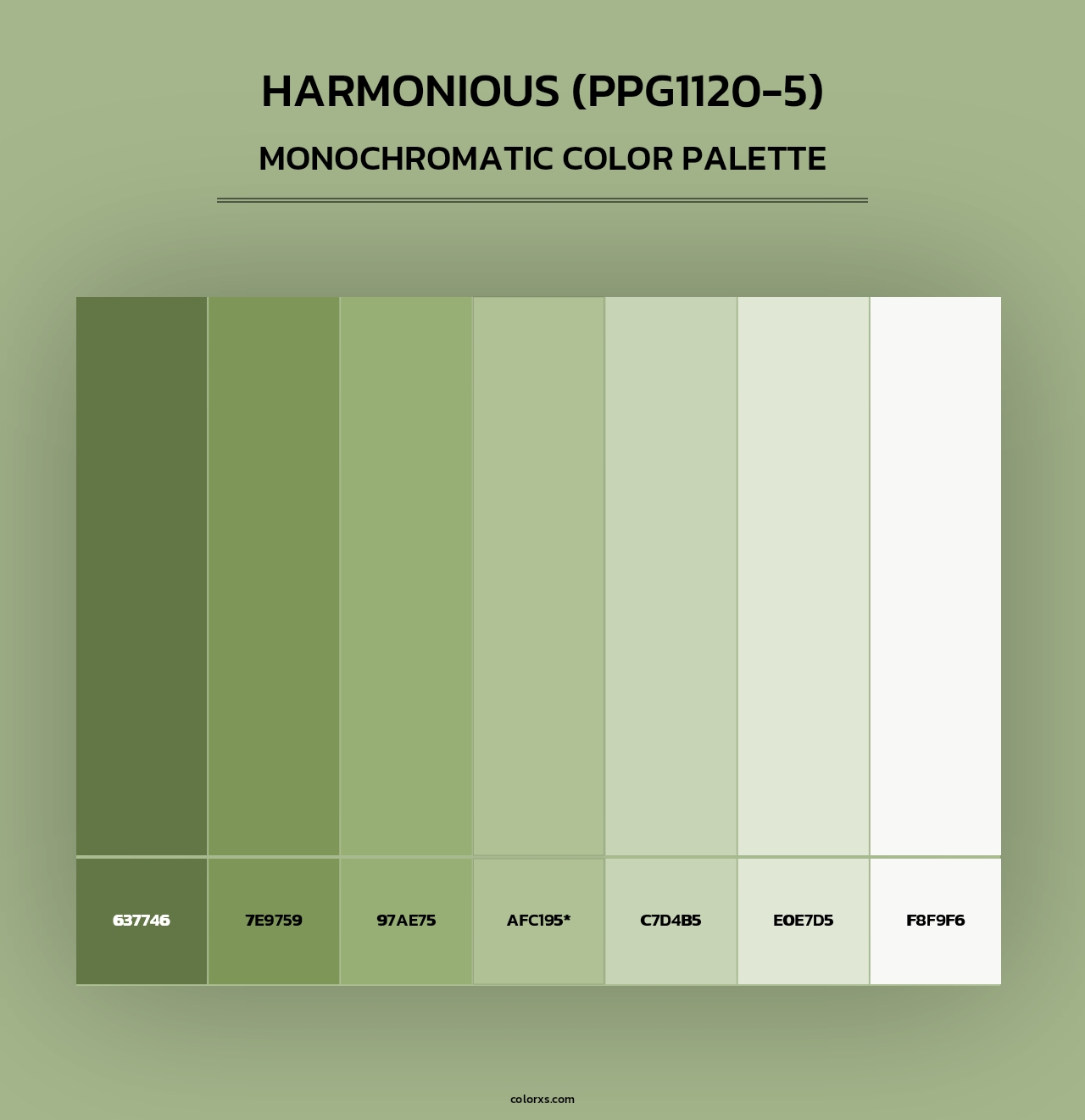 Harmonious (PPG1120-5) - Monochromatic Color Palette
