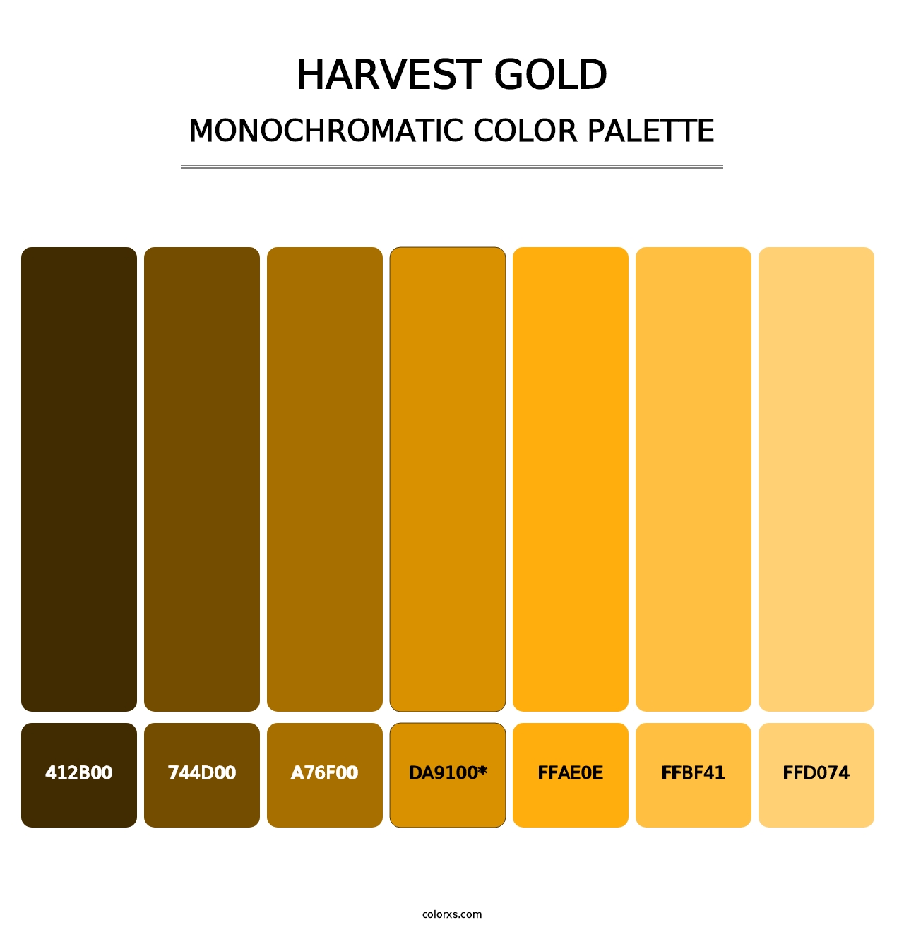 Harvest Gold - Monochromatic Color Palette