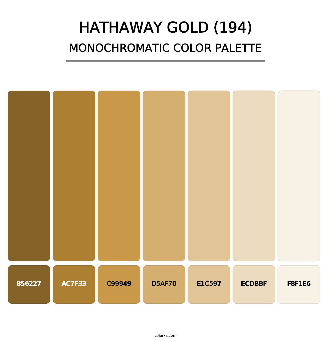 Hathaway Gold (194) - Monochromatic Color Palette