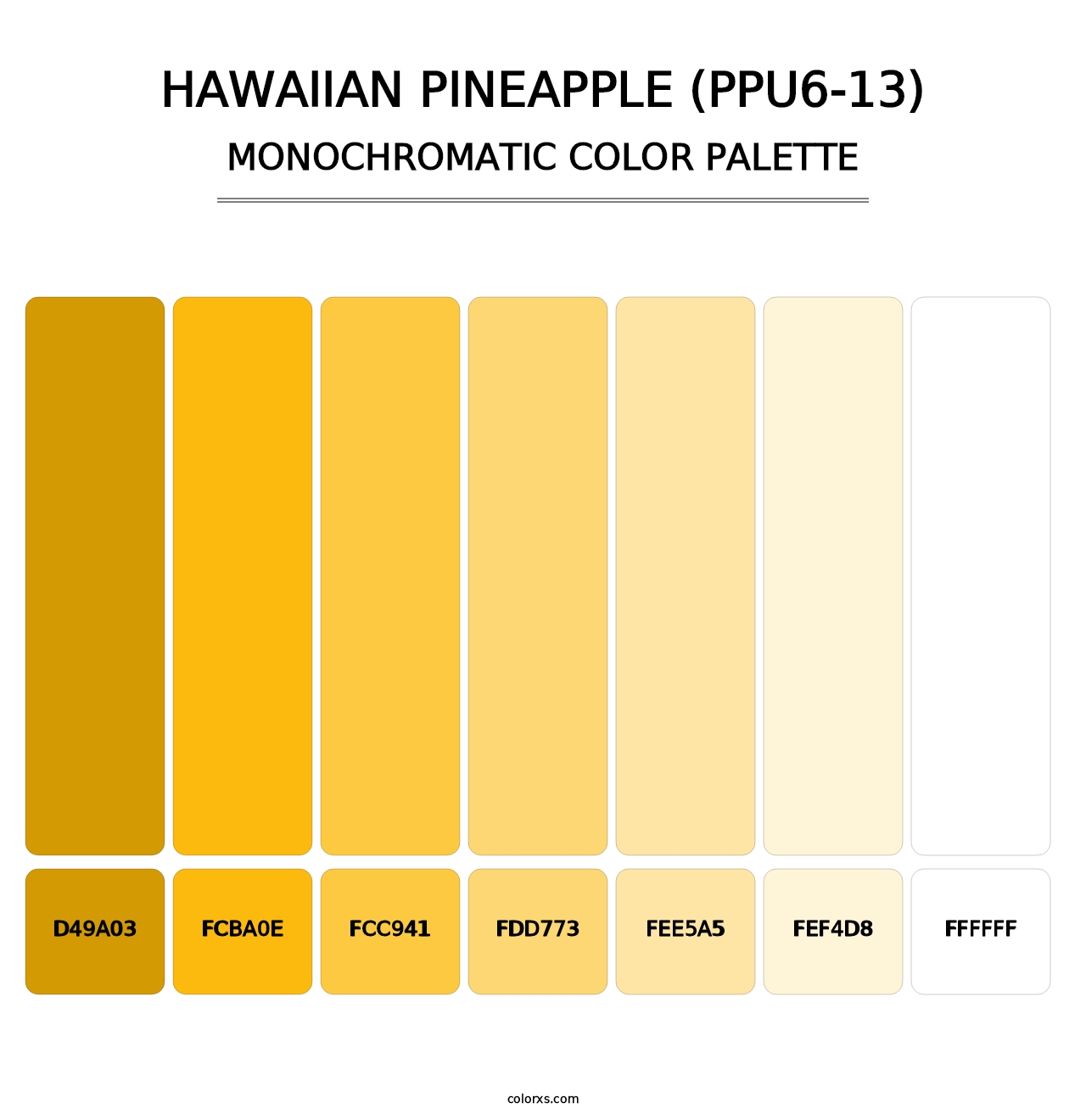Hawaiian Pineapple (PPU6-13) - Monochromatic Color Palette