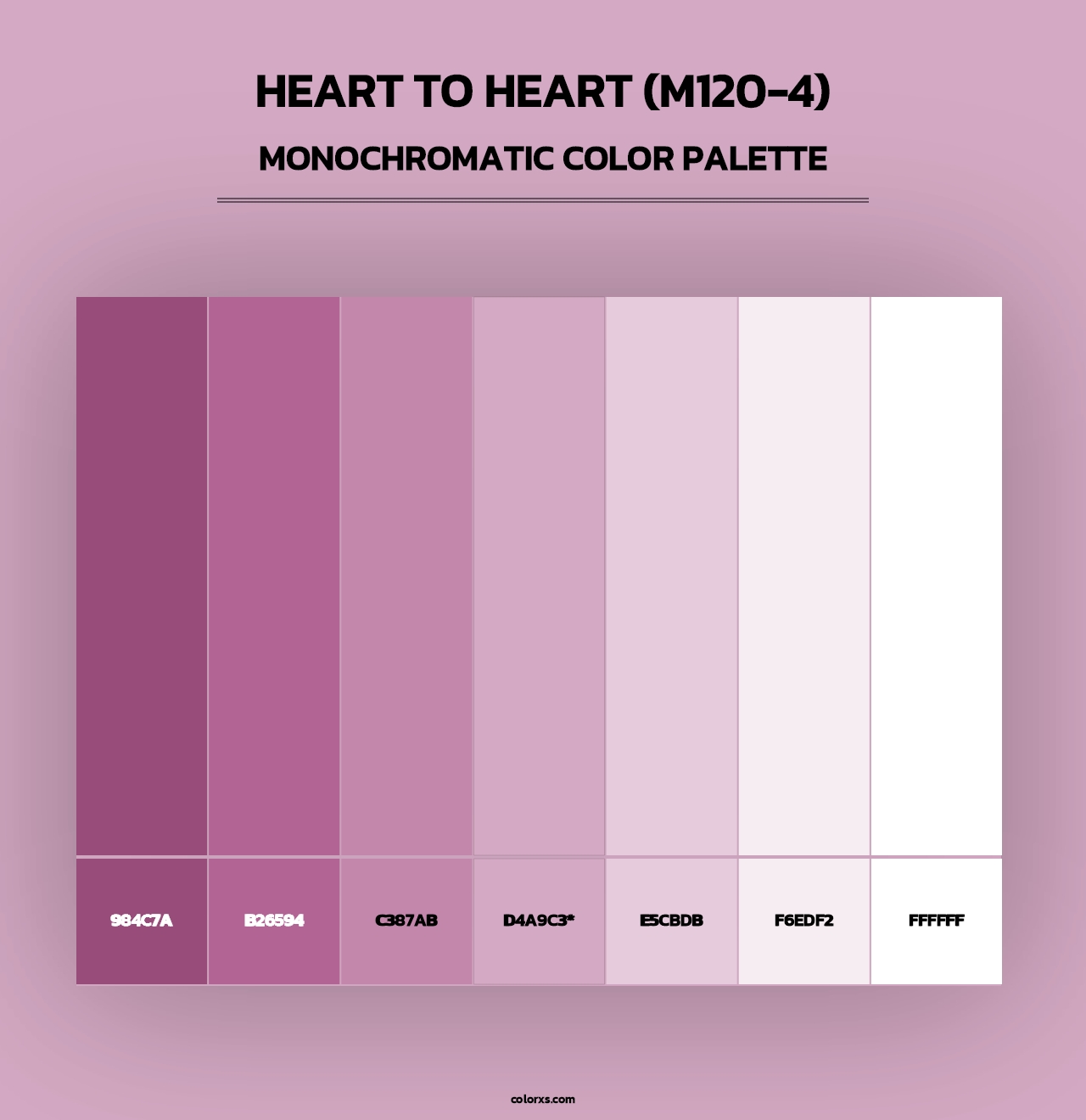 Heart To Heart (M120-4) - Monochromatic Color Palette