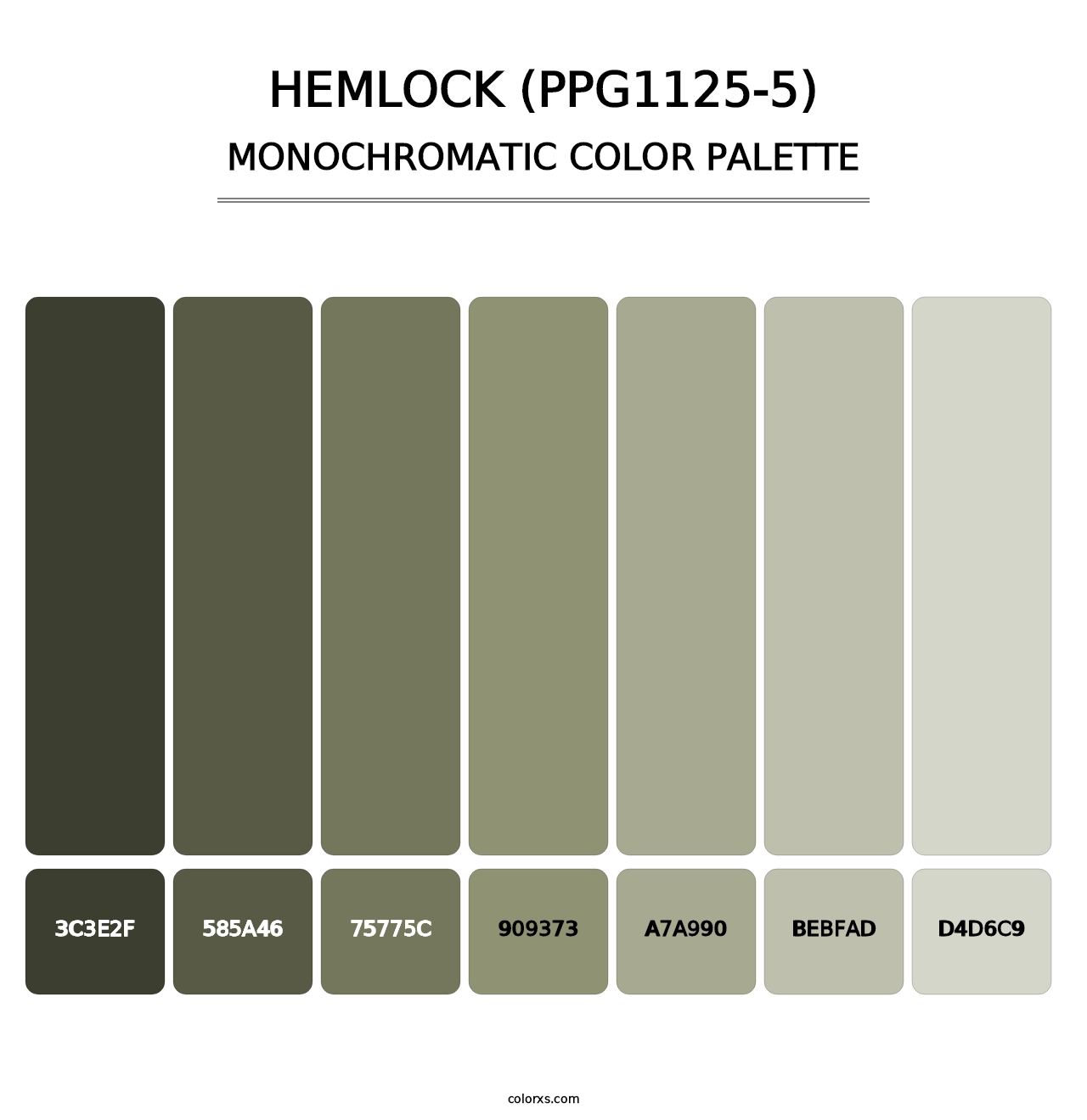 Hemlock (PPG1125-5) - Monochromatic Color Palette