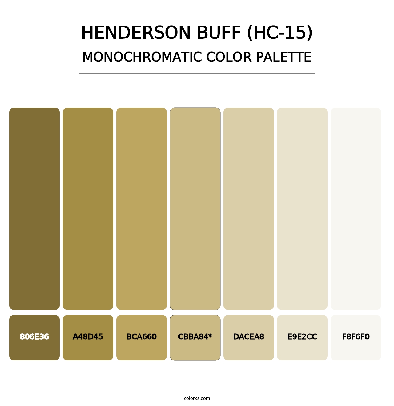 Henderson Buff (HC-15) - Monochromatic Color Palette