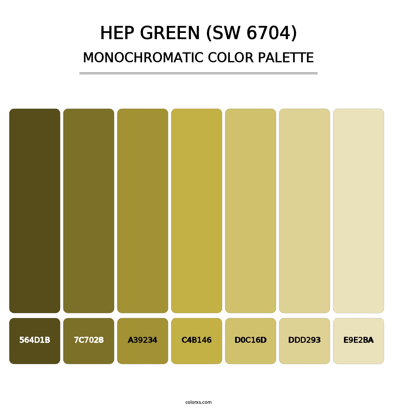 Hep Green (SW 6704) - Monochromatic Color Palette