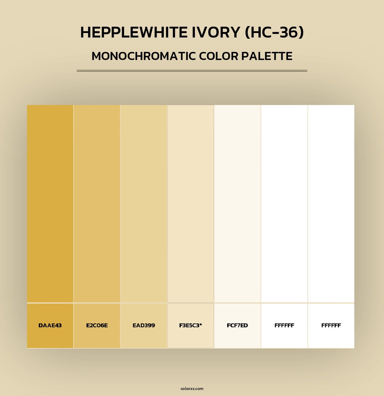 Hepplewhite Ivory (HC-36) - Monochromatic Color Palette