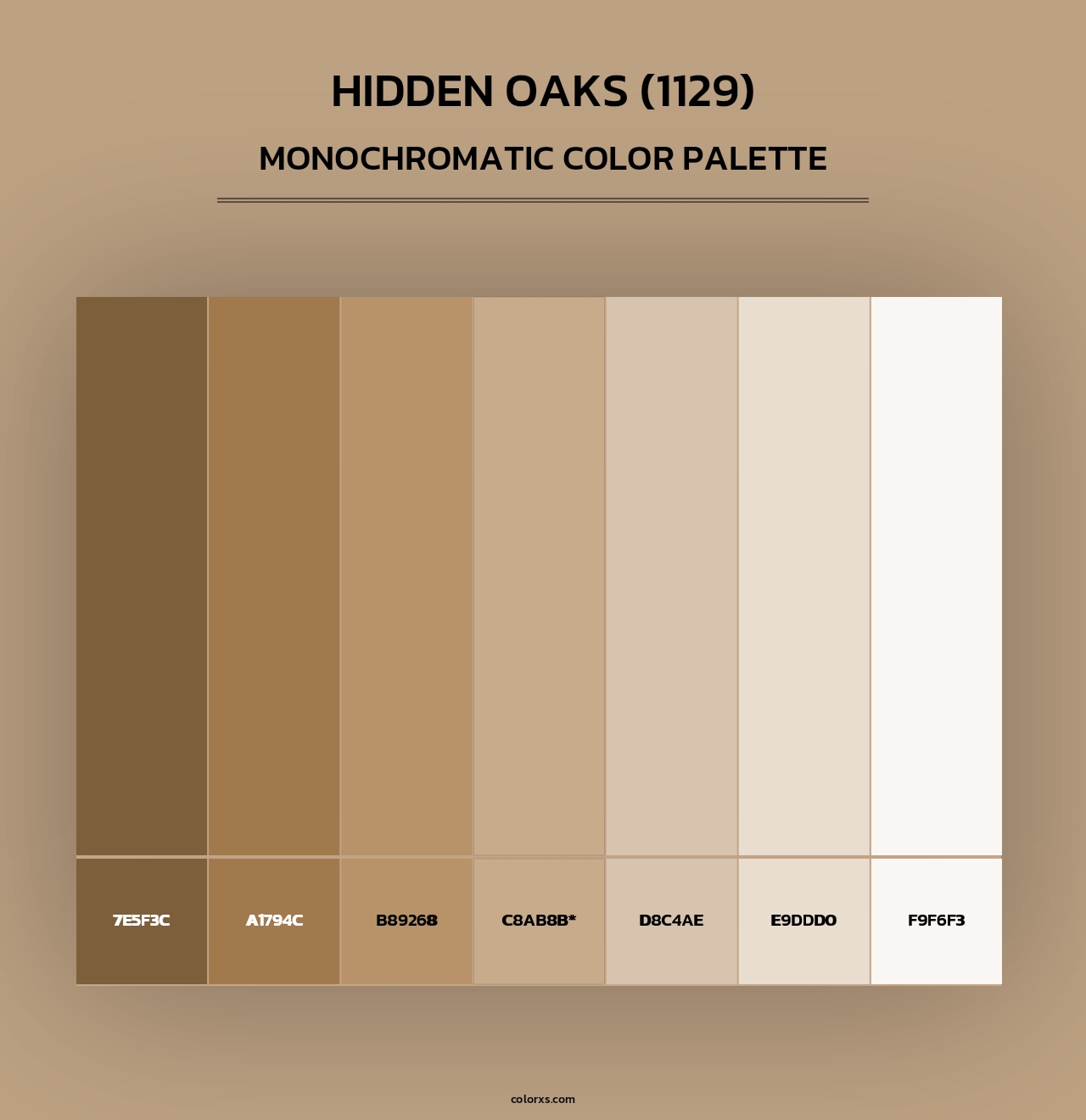 Hidden Oaks (1129) - Monochromatic Color Palette