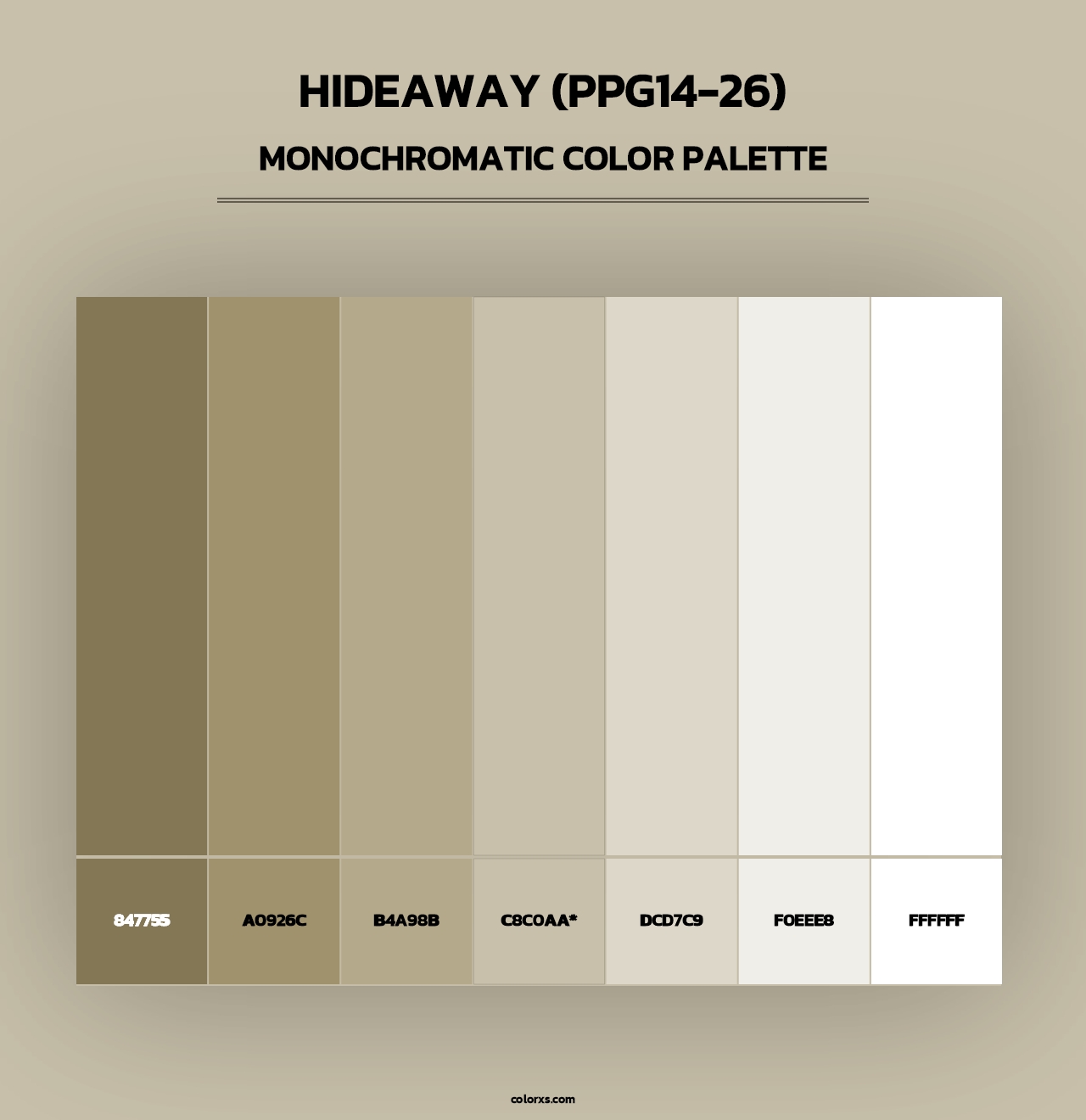 Hideaway (PPG14-26) - Monochromatic Color Palette