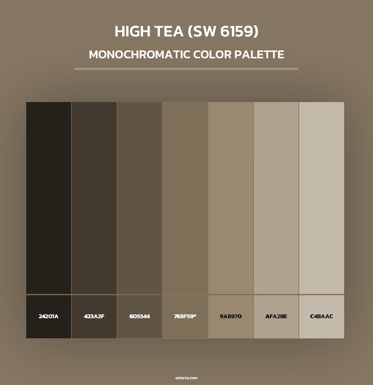 High Tea (SW 6159) - Monochromatic Color Palette