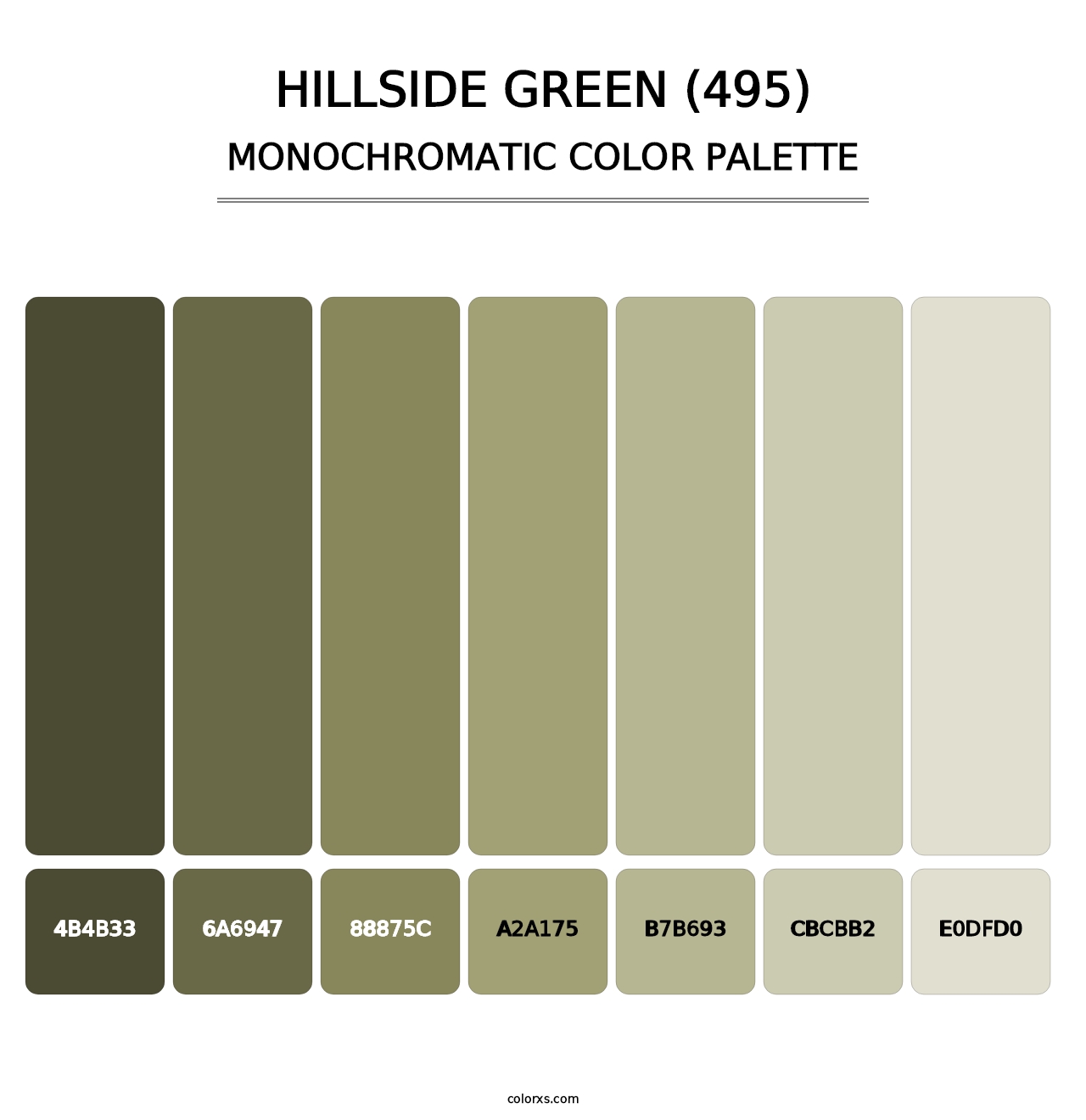 Hillside Green (495) - Monochromatic Color Palette