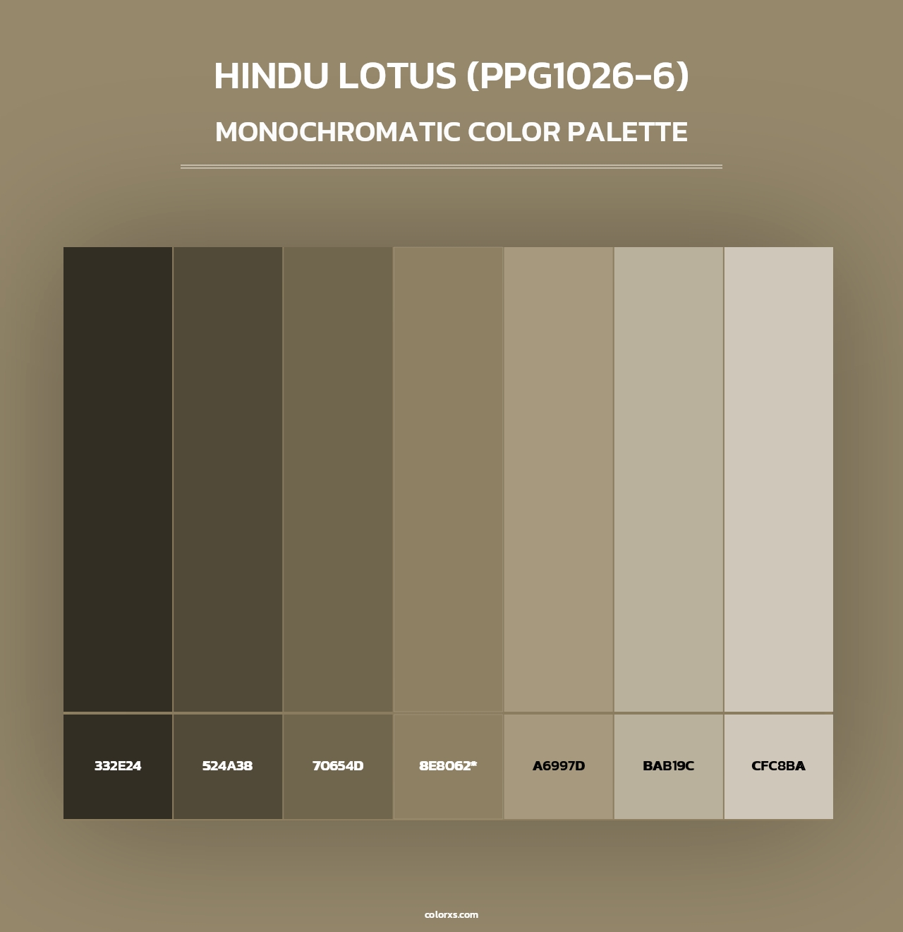 Hindu Lotus (PPG1026-6) - Monochromatic Color Palette