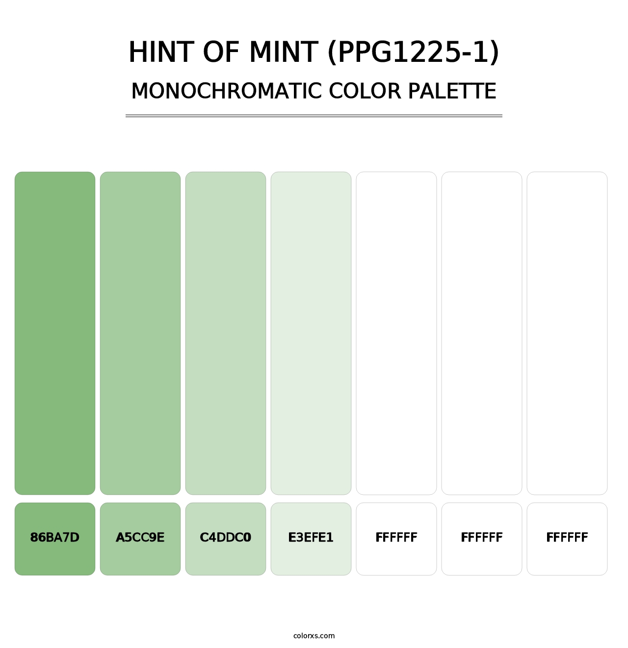 Hint Of Mint (PPG1225-1) - Monochromatic Color Palette