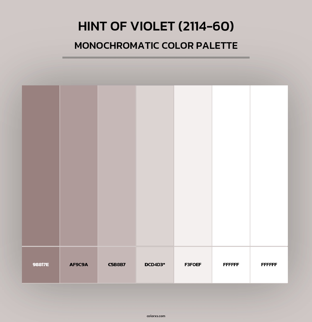 Hint of Violet (2114-60) - Monochromatic Color Palette