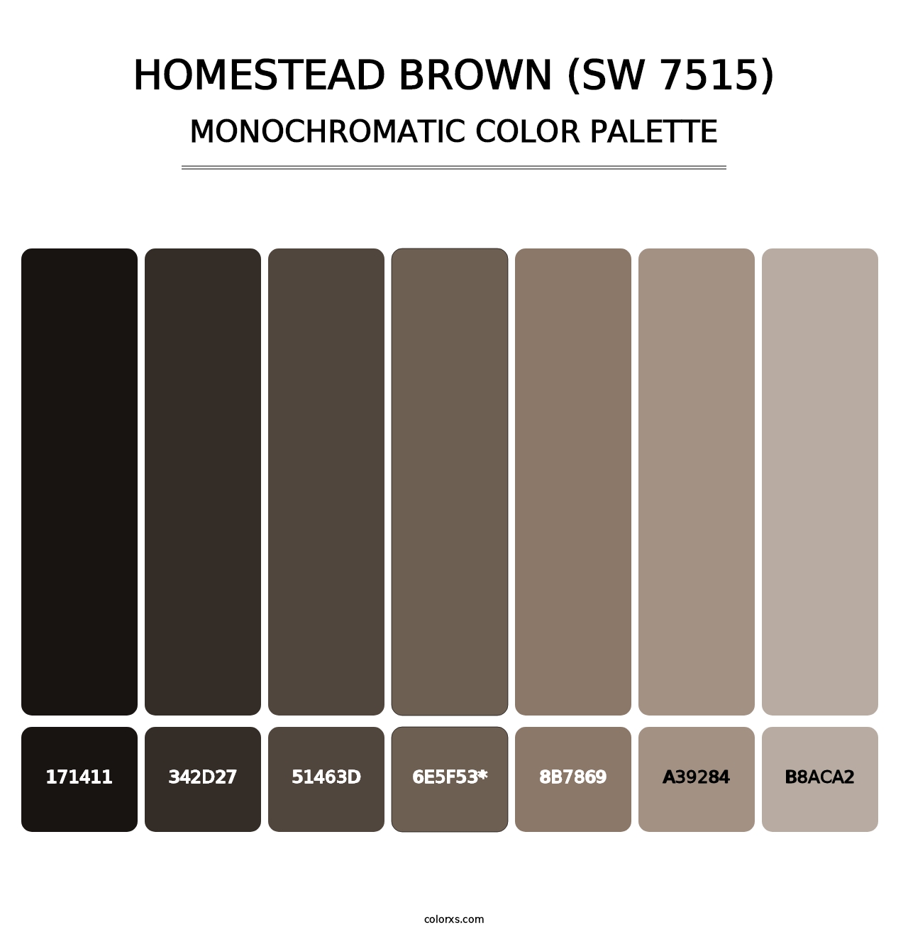 Homestead Brown (SW 7515) - Monochromatic Color Palette