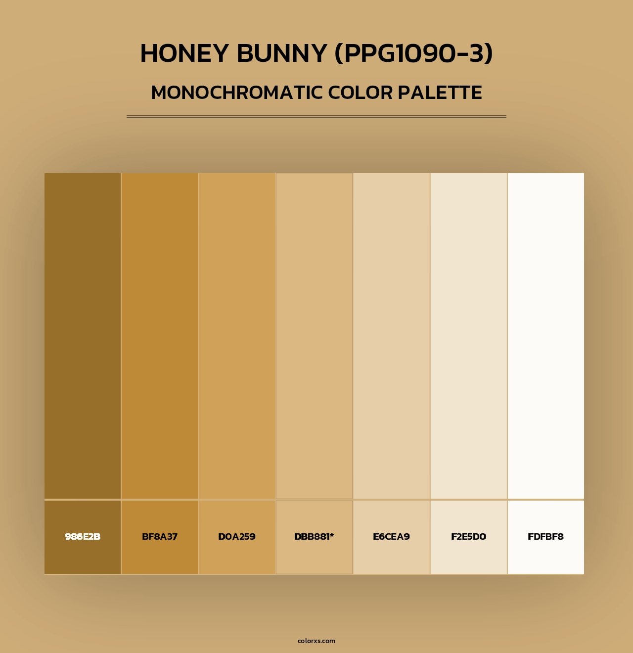 Honey Bunny (PPG1090-3) - Monochromatic Color Palette