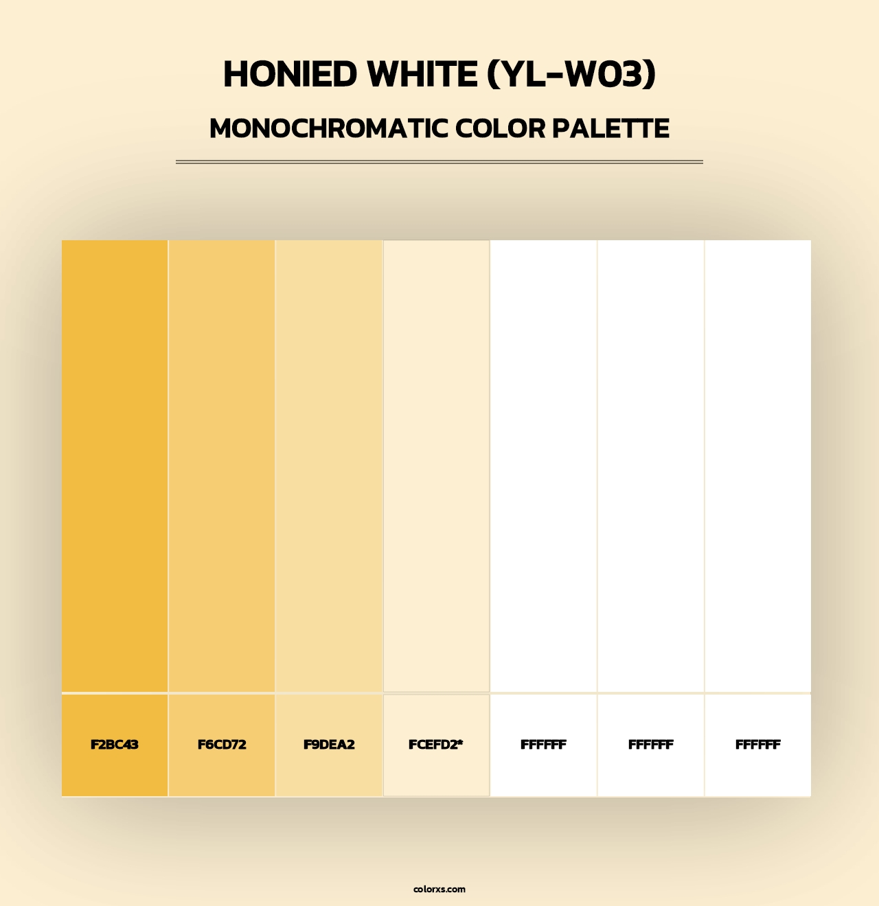 Honied White (YL-W03) - Monochromatic Color Palette