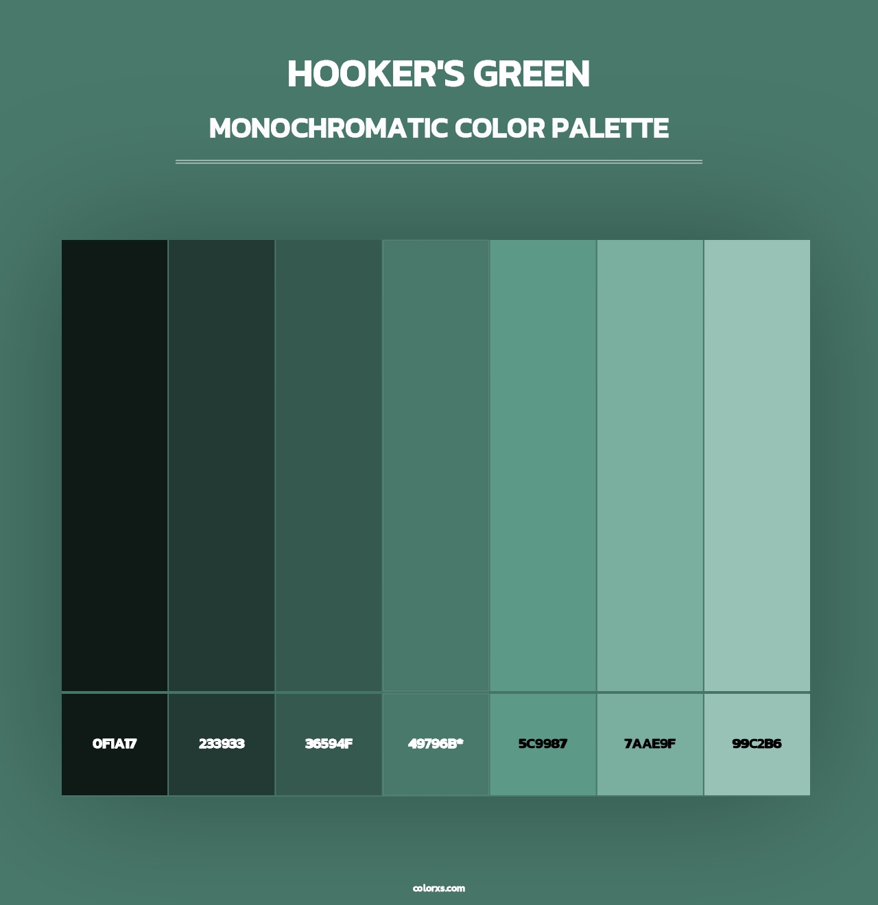 Hooker's Green - Monochromatic Color Palette