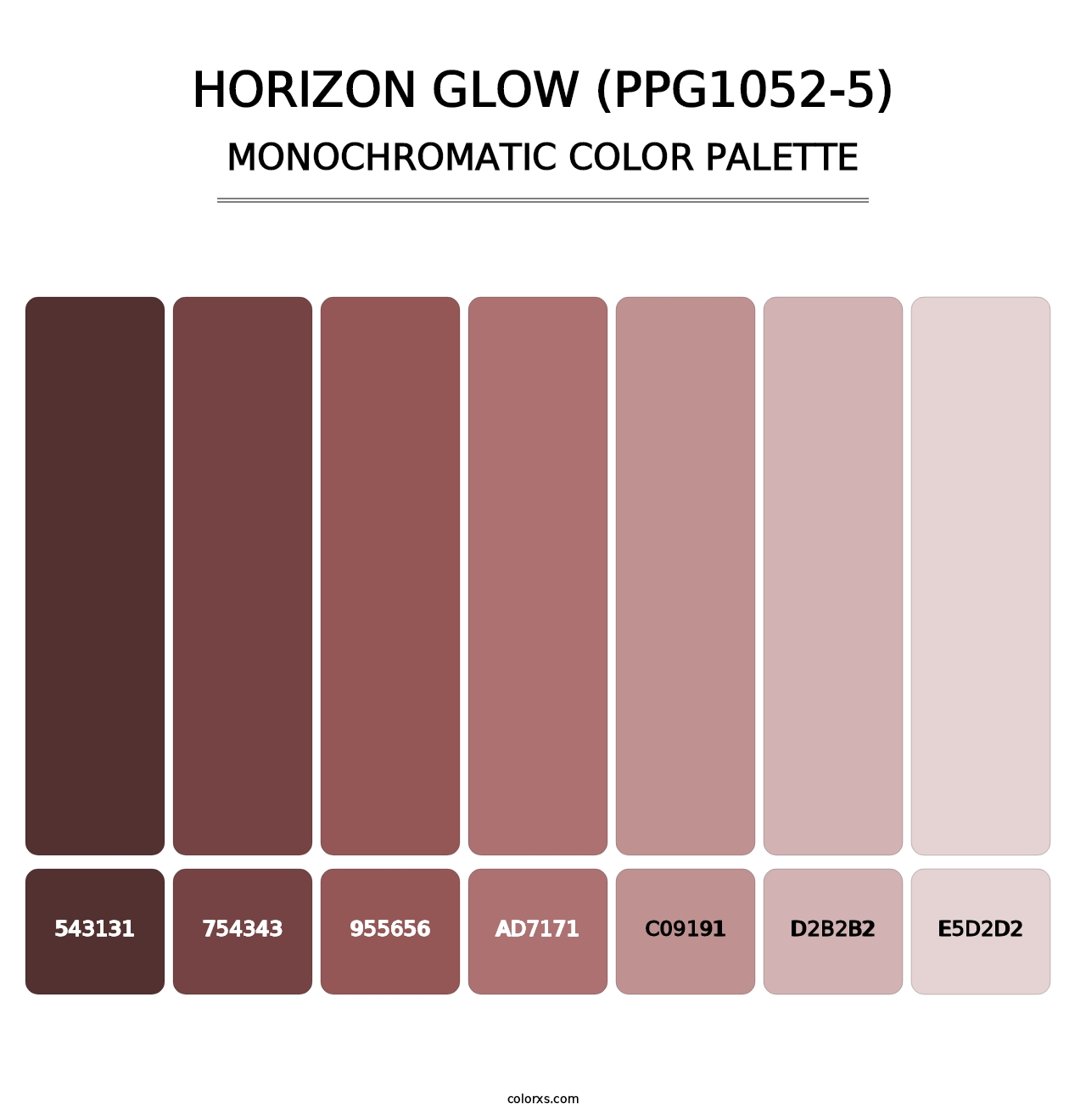 Horizon Glow (PPG1052-5) - Monochromatic Color Palette