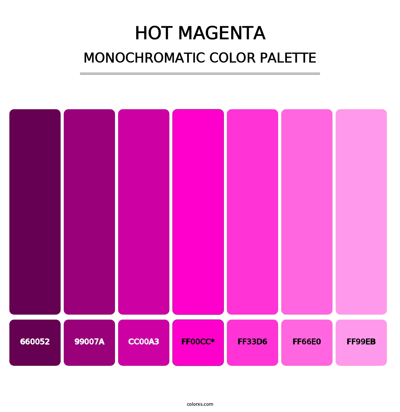 Hot Magenta - Monochromatic Color Palette