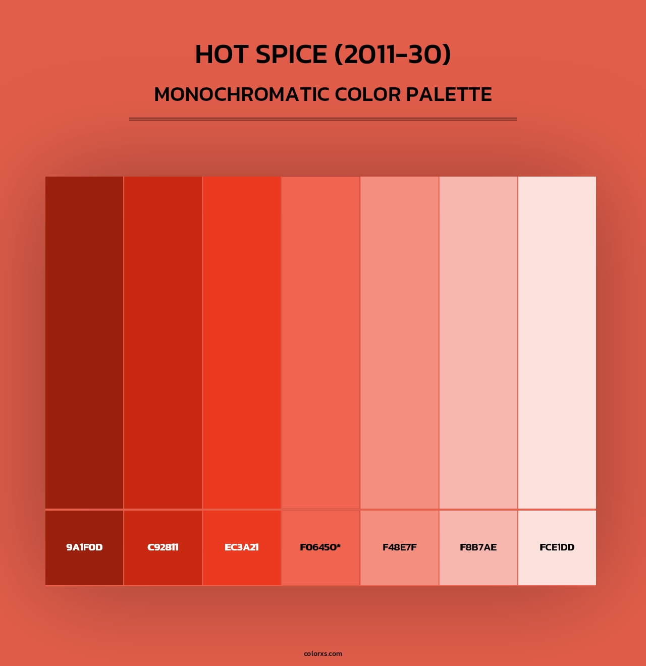 Hot Spice (2011-30) - Monochromatic Color Palette