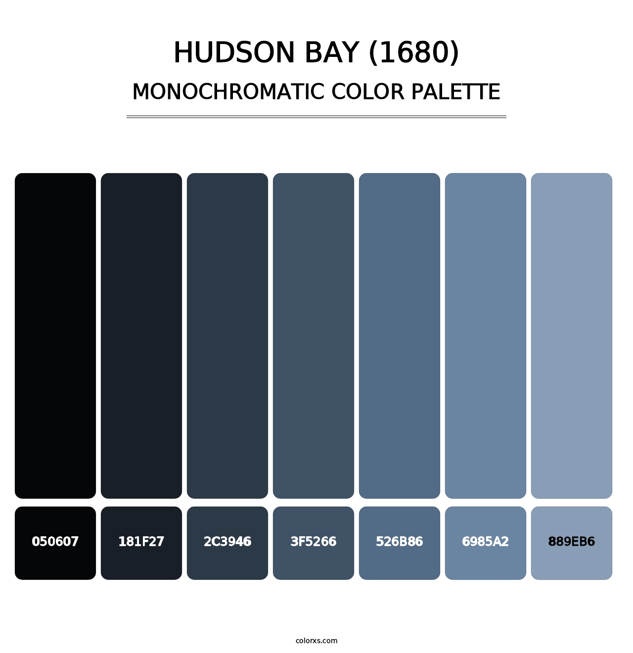 Hudson Bay (1680) - Monochromatic Color Palette