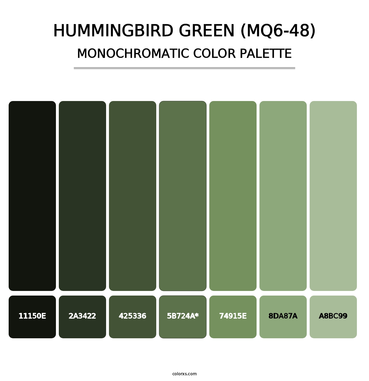 Hummingbird Green (MQ6-48) - Monochromatic Color Palette