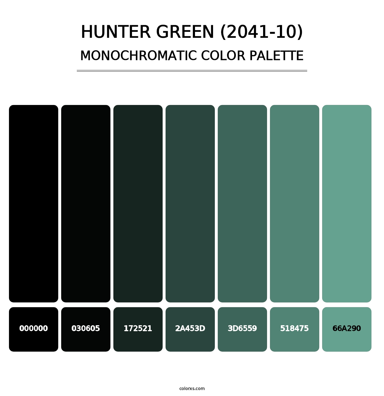 Hunter Green (2041-10) - Monochromatic Color Palette