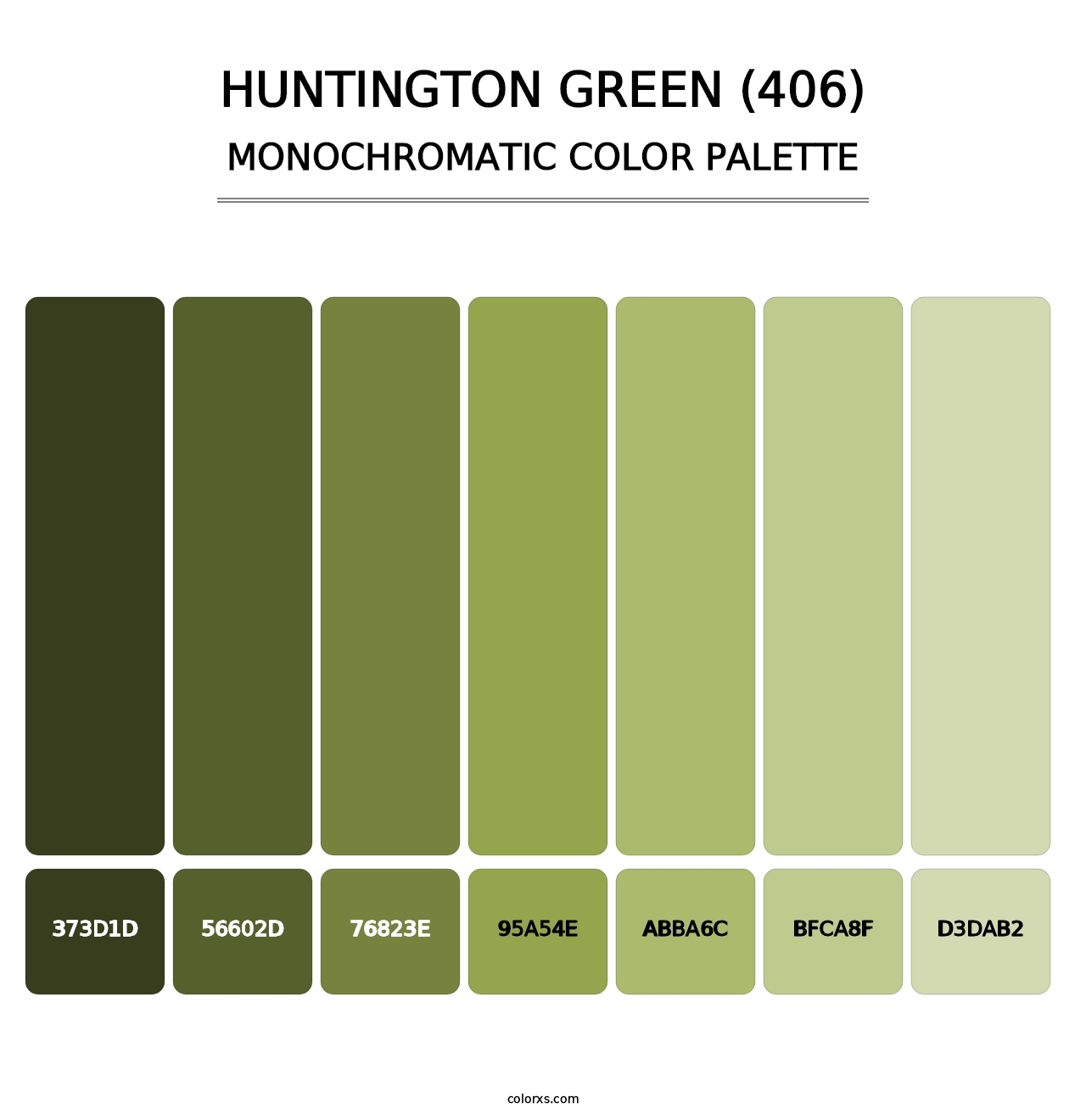 Huntington Green (406) - Monochromatic Color Palette