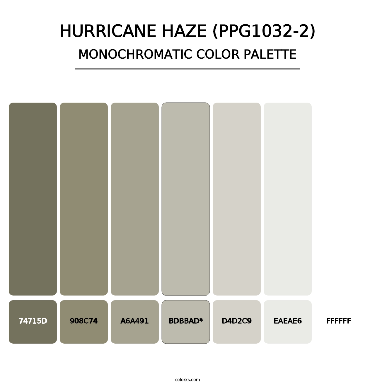 Hurricane Haze (PPG1032-2) - Monochromatic Color Palette